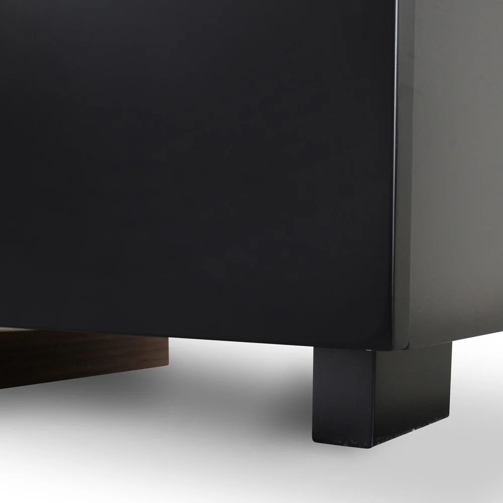 CTV1138-BB Extendable TV Entertainment Unit - Walnut - Black matt - Image 11