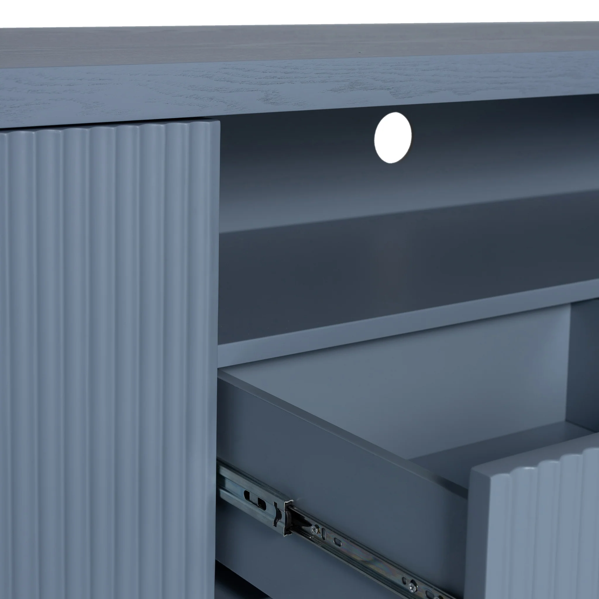 CTV12272-DW 2m Veneer Top Entertainment TV Unit - Light Blue - Image 6