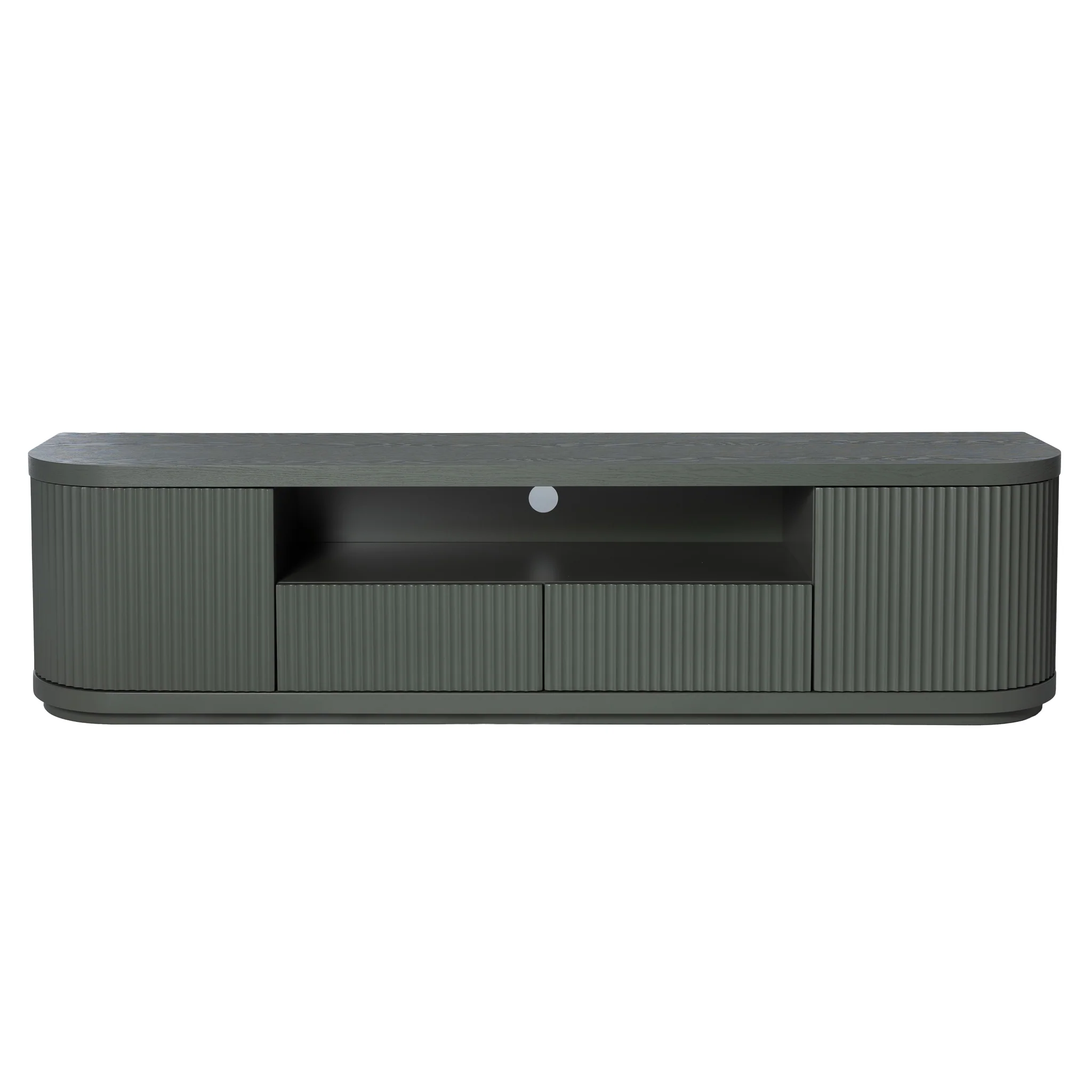 CTV12273-DW 2m Veneer Top Entertainment TV Unit - Sage Green - Image 2