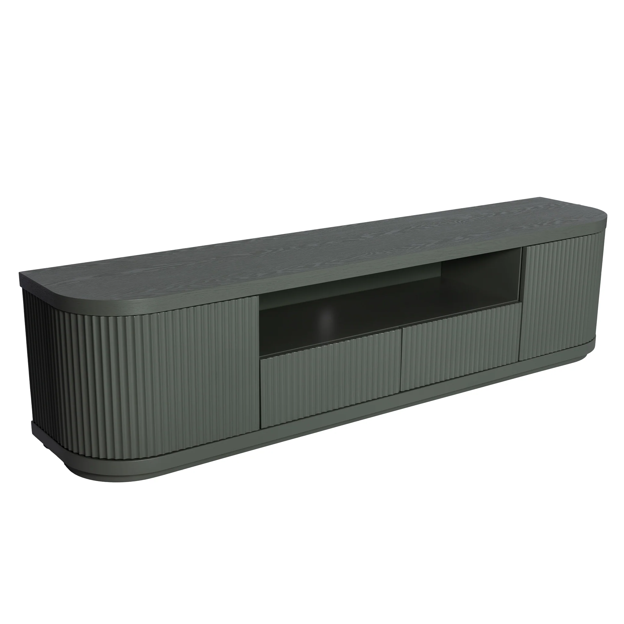 CTV12273-DW 2m Veneer Top Entertainment TV Unit - Sage Green - Image 3