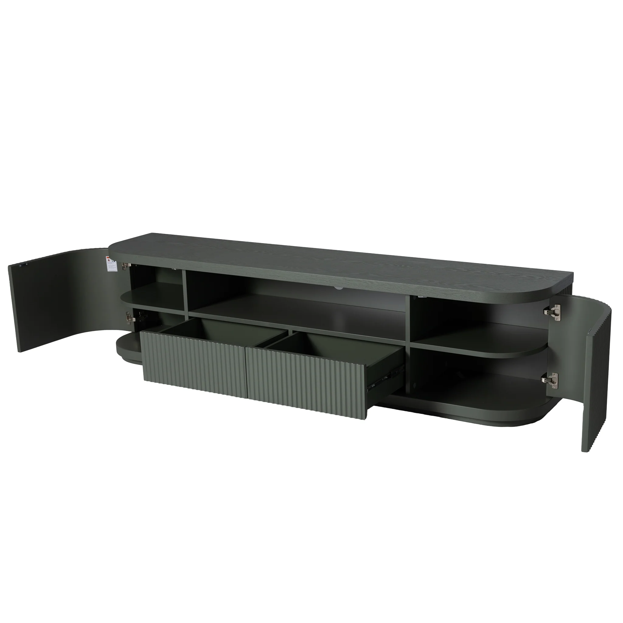 CTV12273-DW 2m Veneer Top Entertainment TV Unit - Sage Green - Image 4