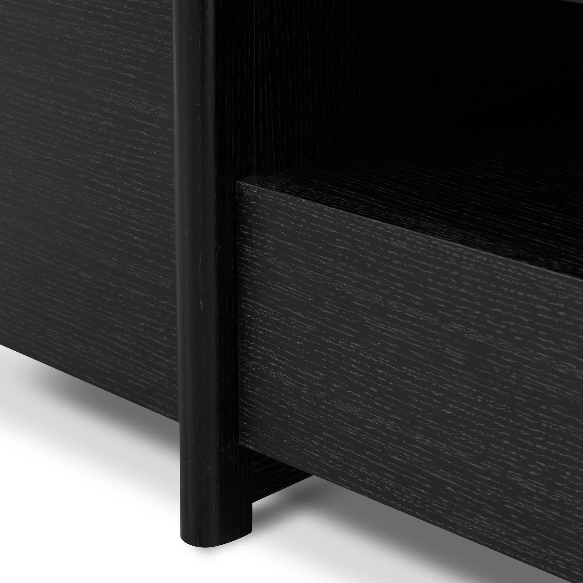 CTV2611-BB Lowline 2.1m Entertainment TV Unit - Black Oak - Timber Legs - Image 15