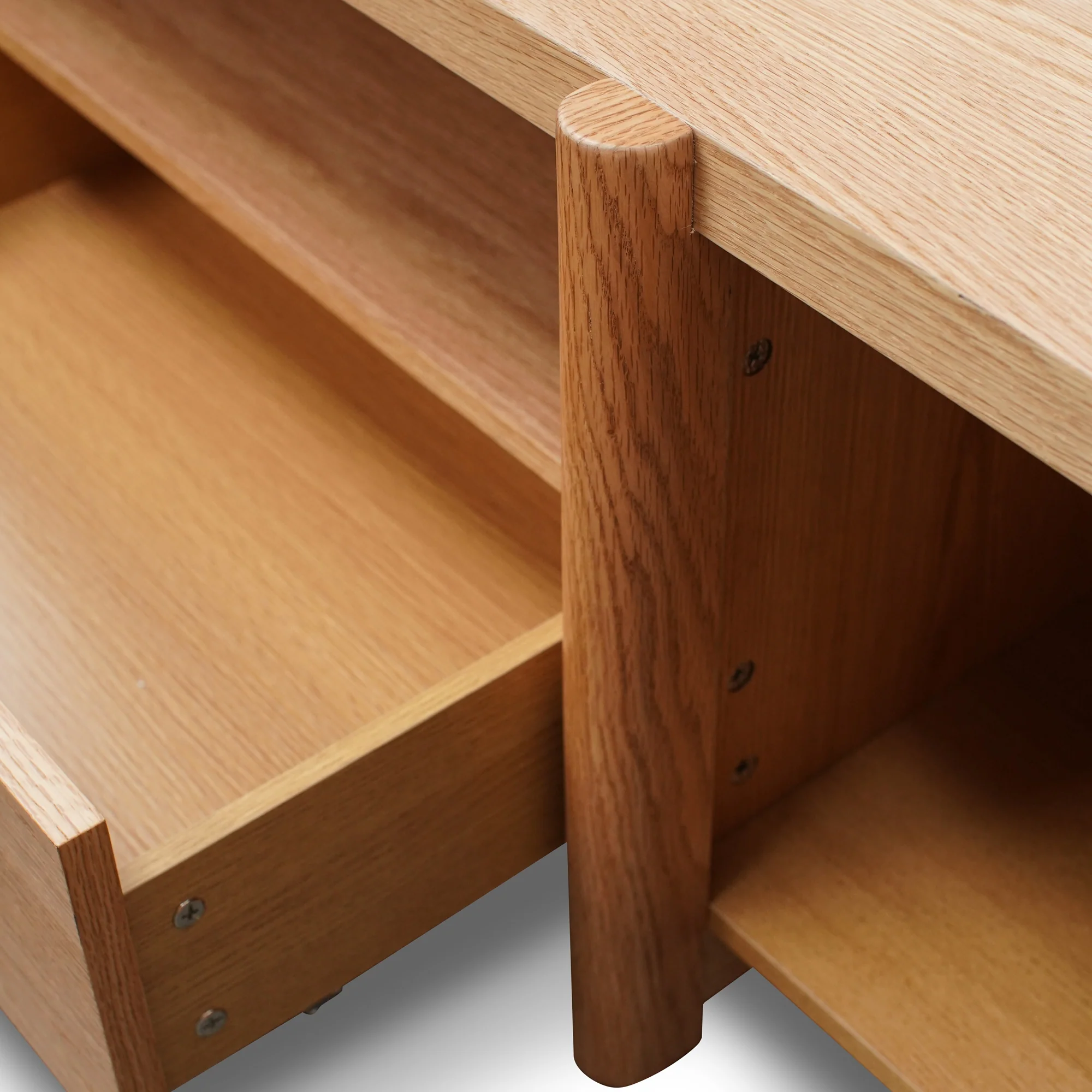CTV2631-BB 2.1m Entertainment TV Unit - Lowline - Full Natural - Timber Legs - Image 5