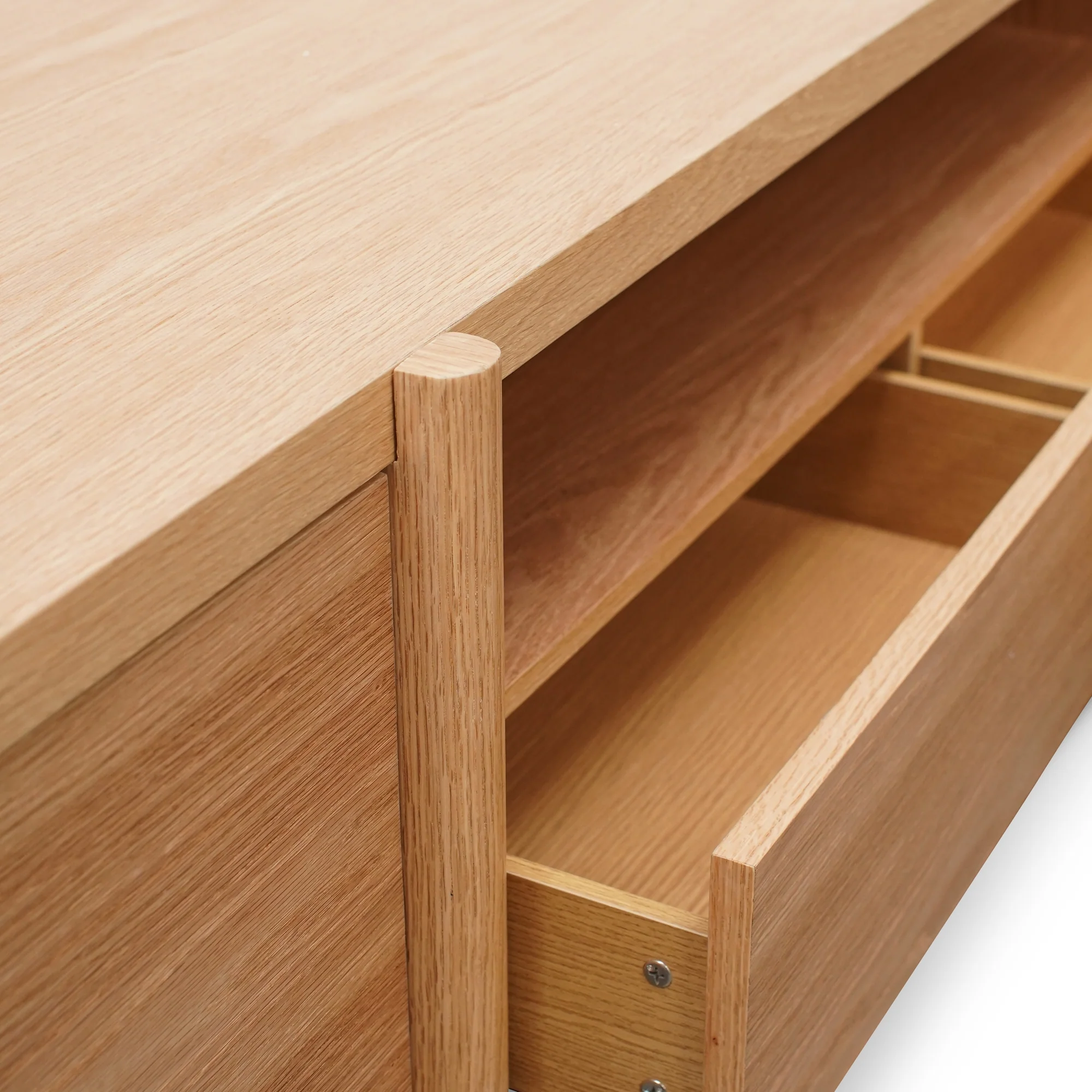 CTV2631-BB 2.1m Entertainment TV Unit - Lowline - Full Natural - Timber Legs - Image 9