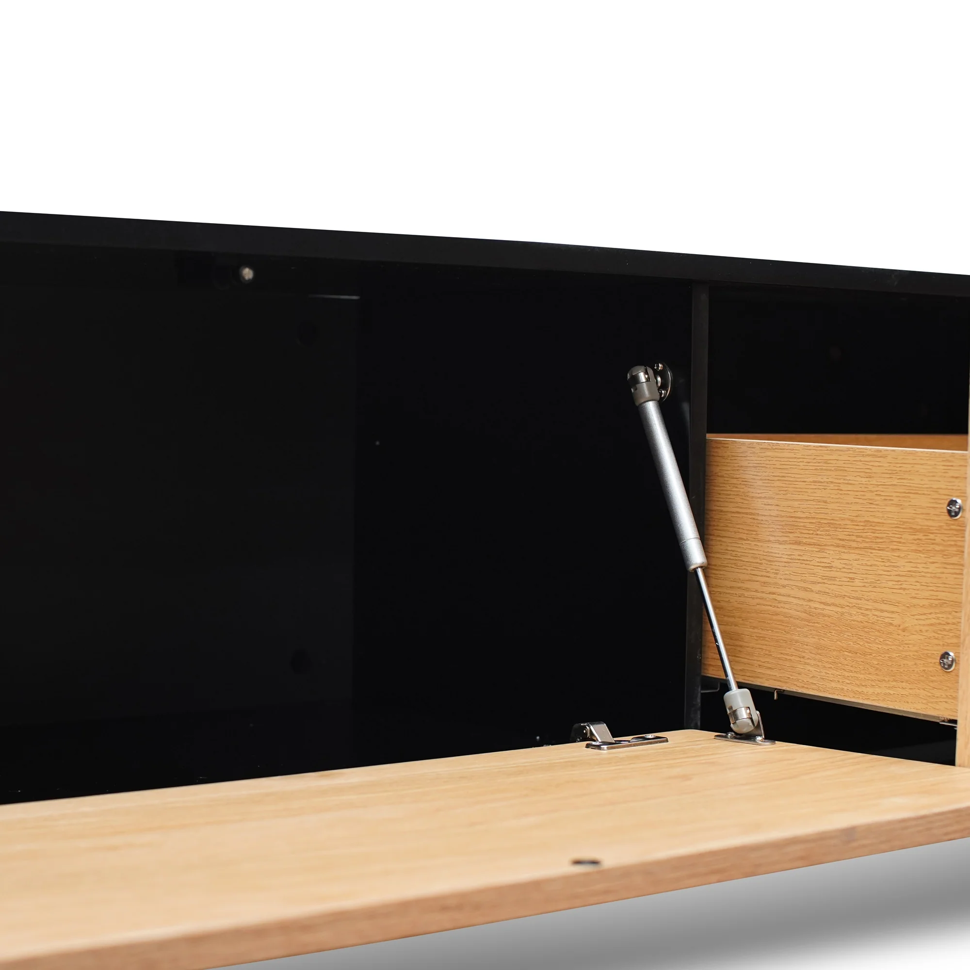 CTV2632-BB 2.3m TV Unit - Black with Natural Drawers - Image 7
