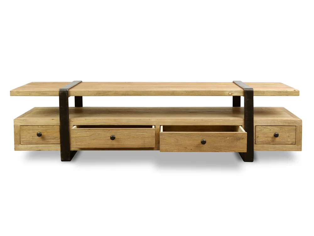 CTV592 180cm Reclaimed Lowline TV Entertainment Unit - Image 3