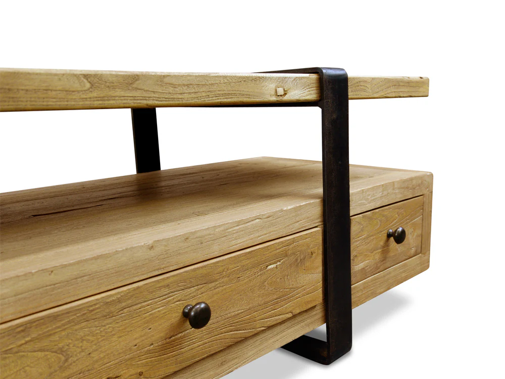 CTV592 180cm Reclaimed Lowline TV Entertainment Unit - Image 4