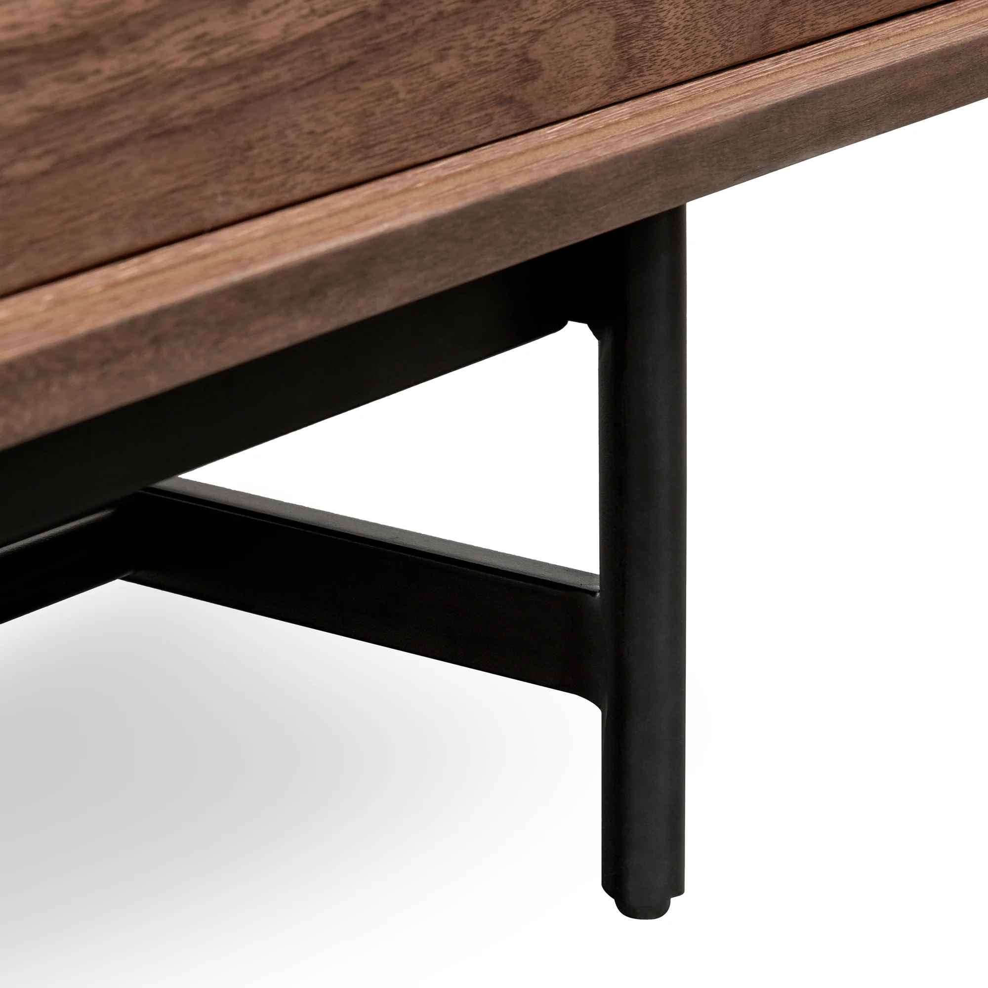 CTV6051-KD 2.1m Walnut Wooden TV Entertainment Unit - Black legs - Image 11