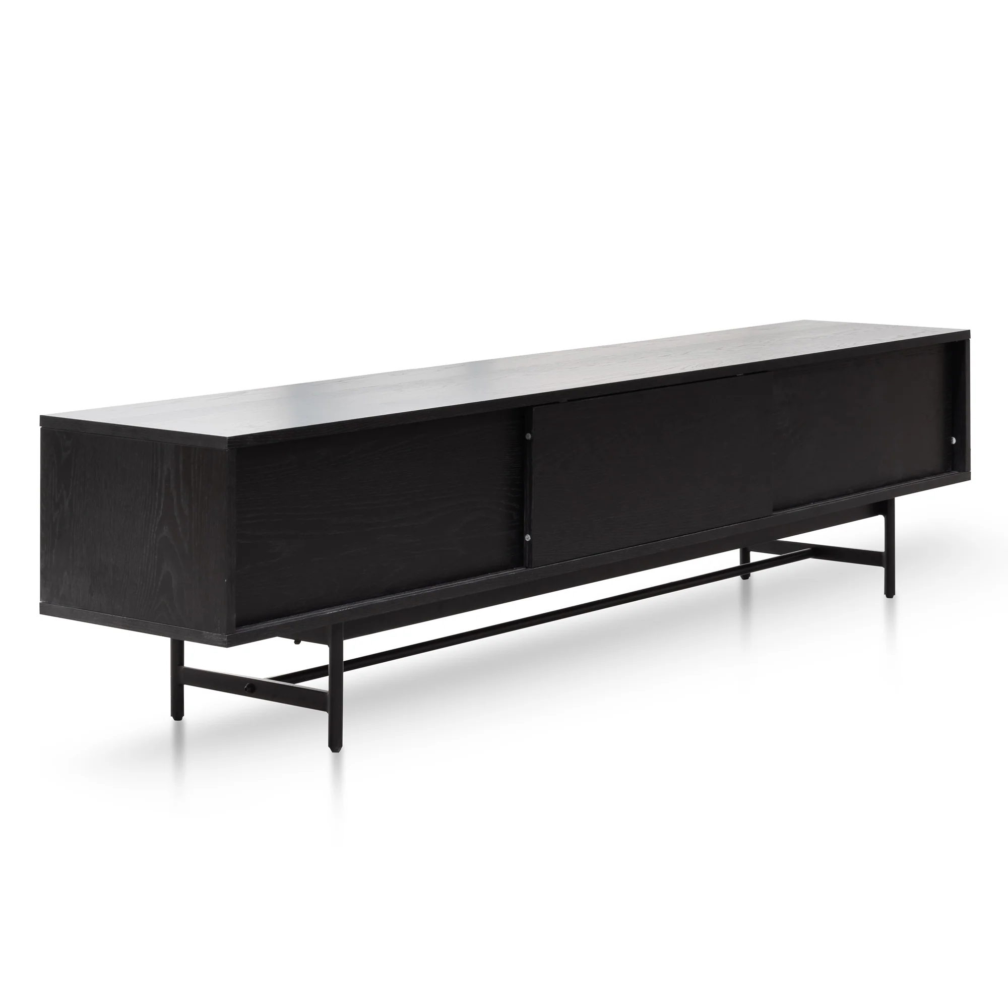 CTV6052-KD 2.1m Wooden Entertainment TV Unit - Full Black - Image 2