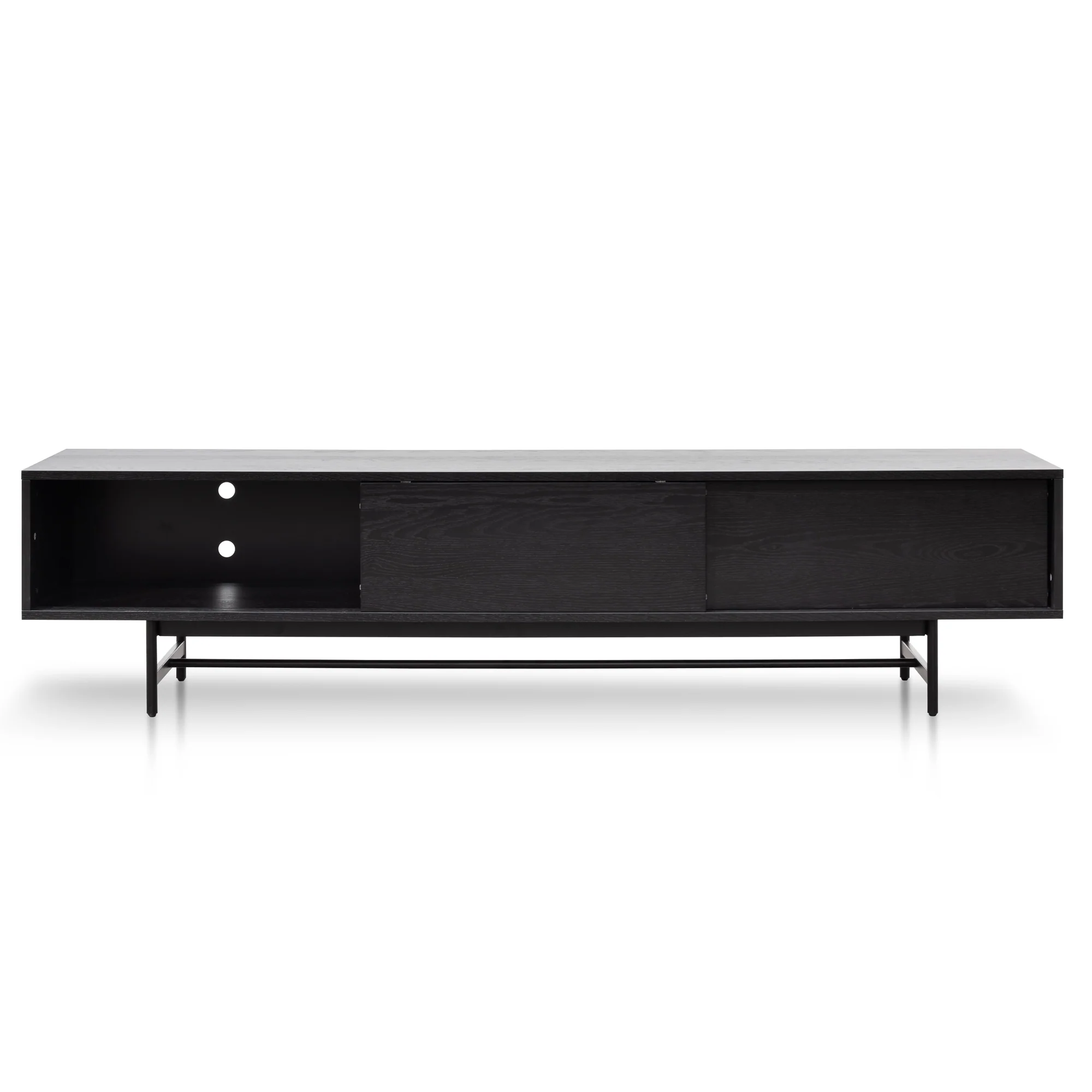 CTV6052-KD 2.1m Wooden Entertainment TV Unit - Full Black - Image 4