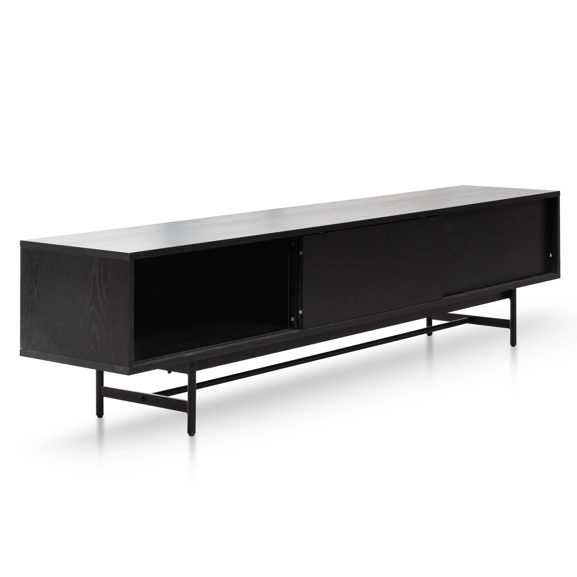 CTV6052-KD 2.1m Wooden Entertainment TV Unit - Full Black - Image 5