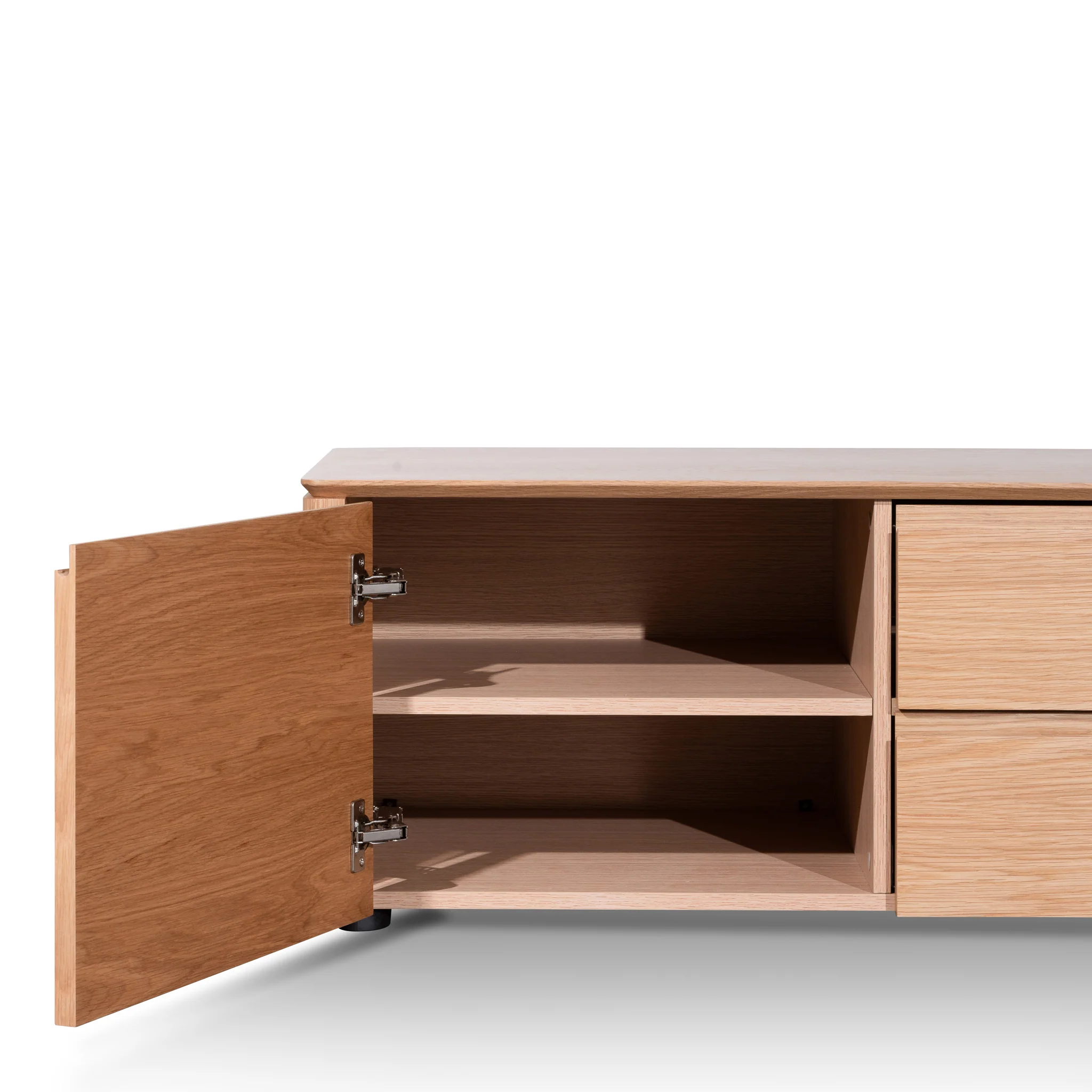 CTV6201-CN TV Entertainment Unit with Middle Drawer - Natural Oak - Image 4
