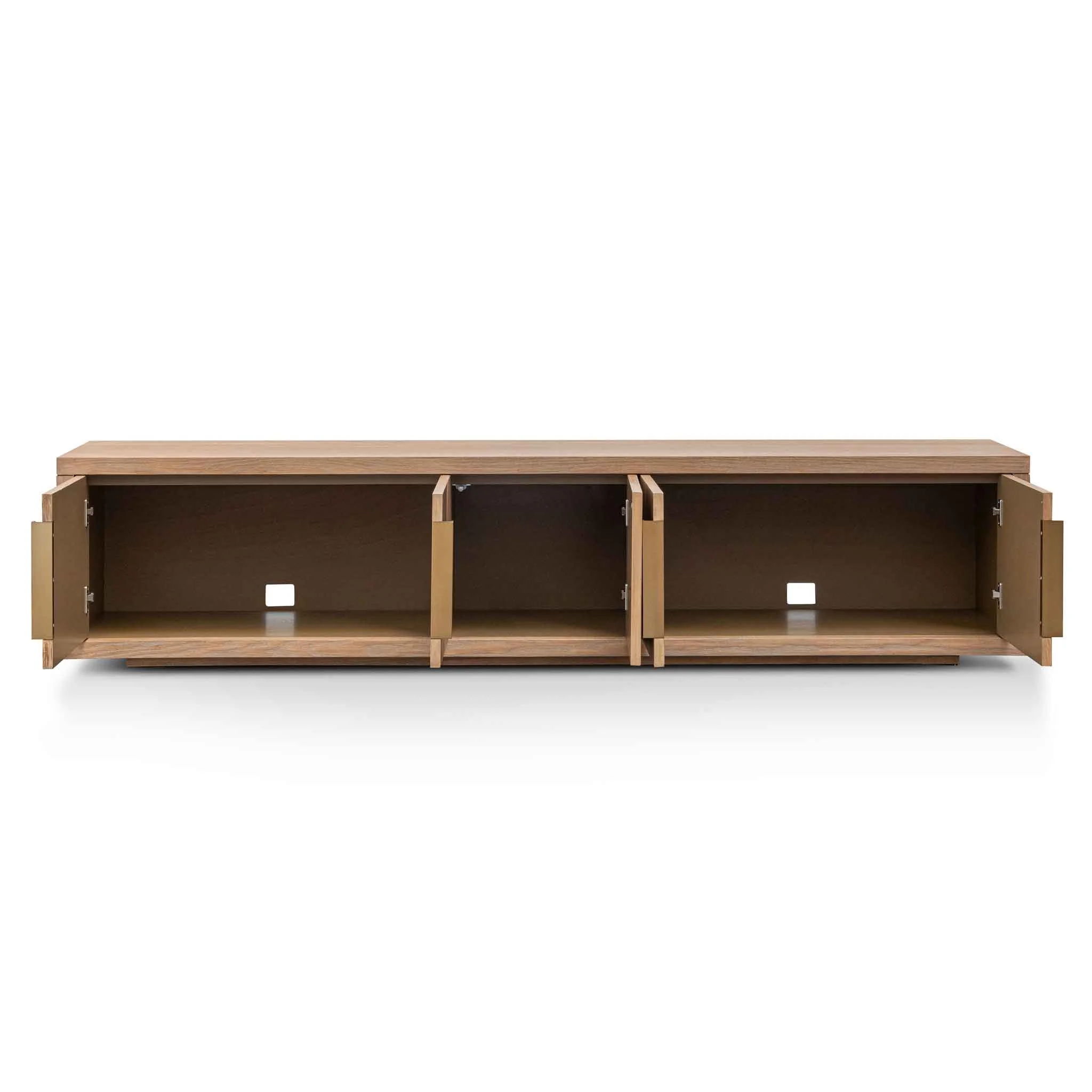 CTV6311-VA 2.23m Entertainment TV Unit - Dusty Oak with Gold Handle - Image 3