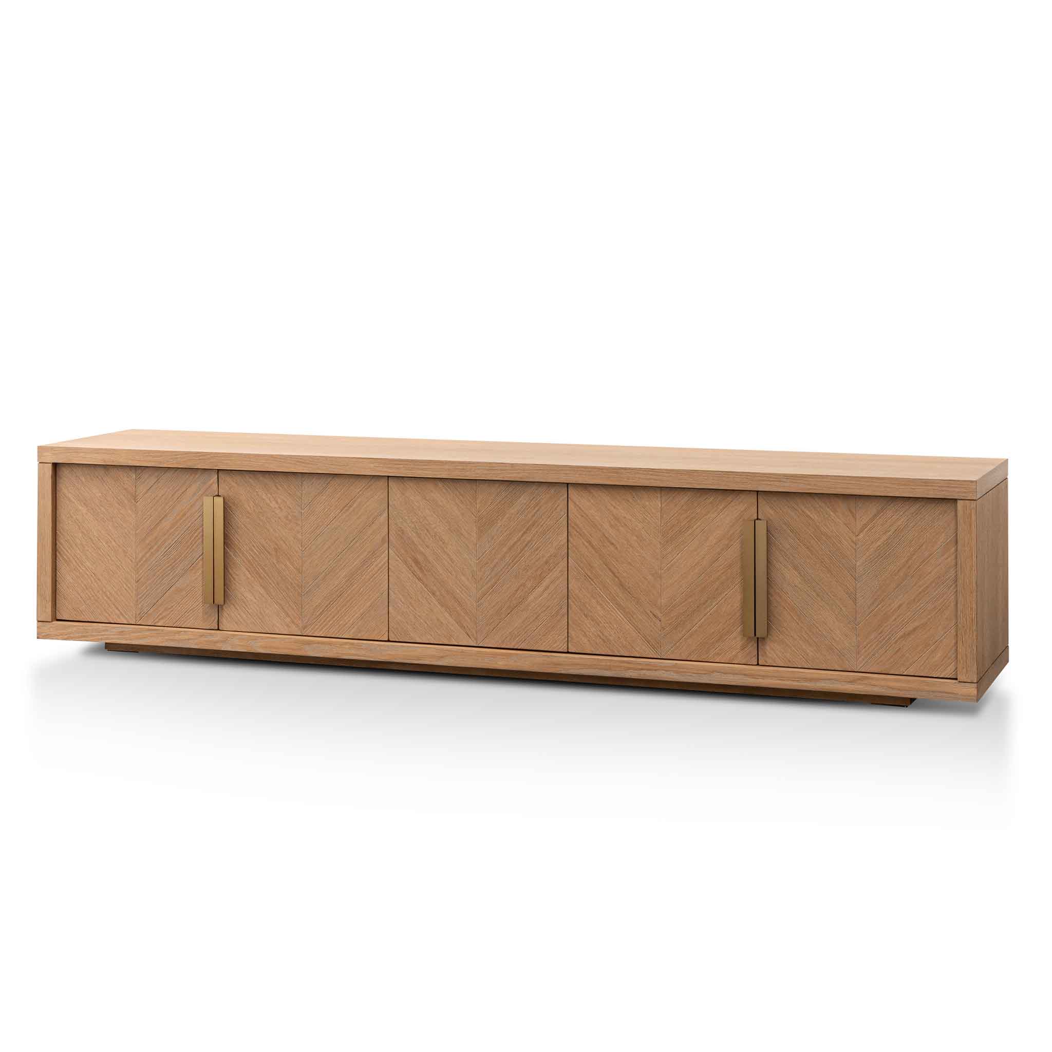 CTV6311-VA 2.23m Entertainment TV Unit - Dusty Oak with Gold Handle - Image 4