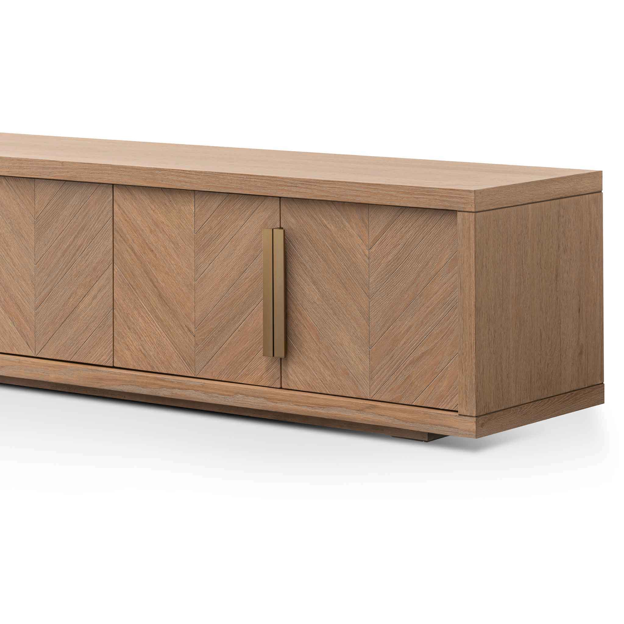 CTV6311-VA 2.23m Entertainment TV Unit - Dusty Oak with Gold Handle - Image 5