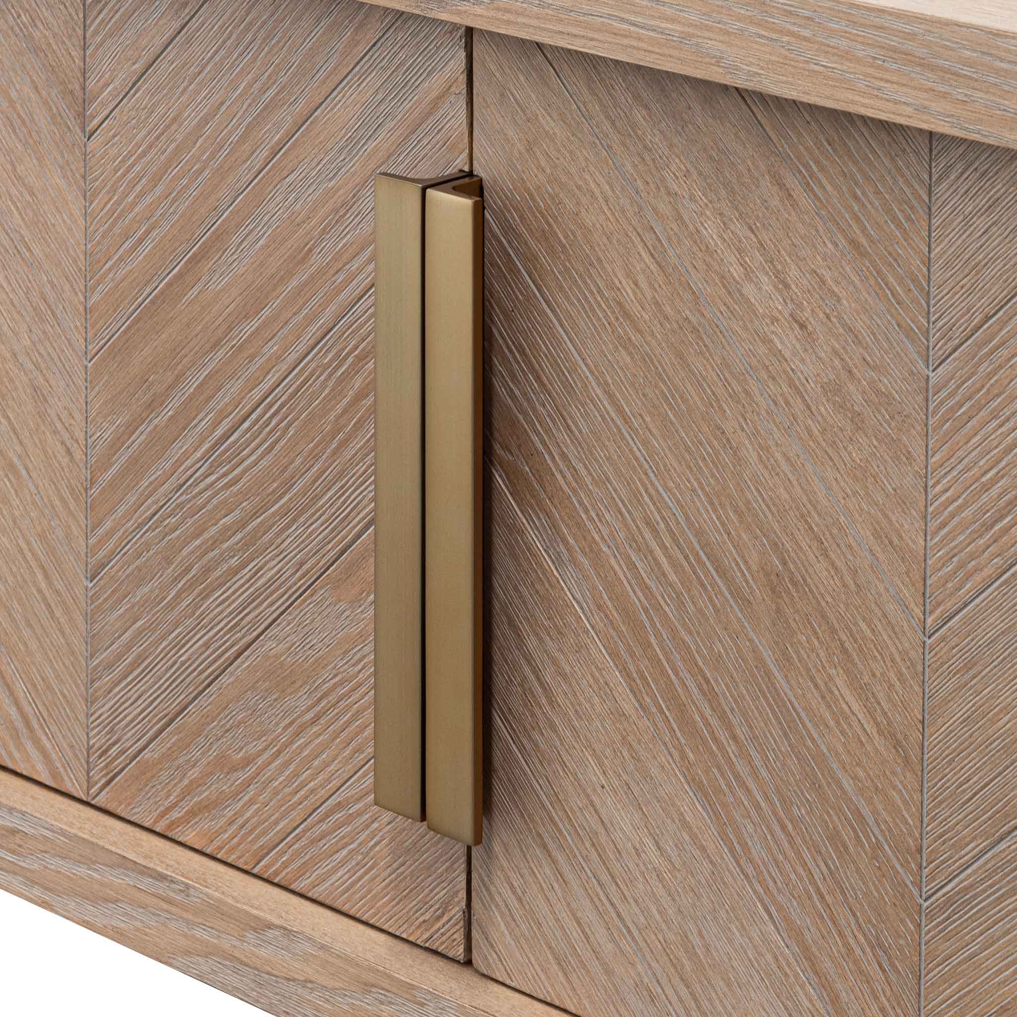 CTV6311-VA 2.23m Entertainment TV Unit - Dusty Oak with Gold Handle - Image 9
