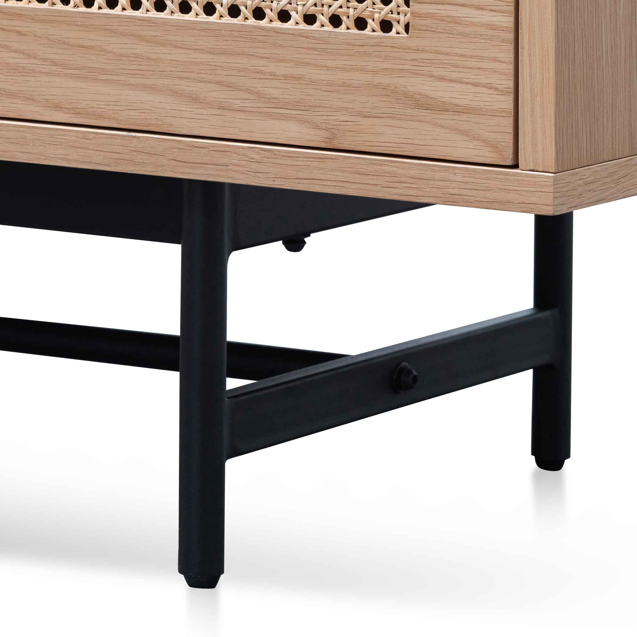 CTV6406-KD 2m Natural Oak TV Entertainment Unit - Rattan Doors - Image 10