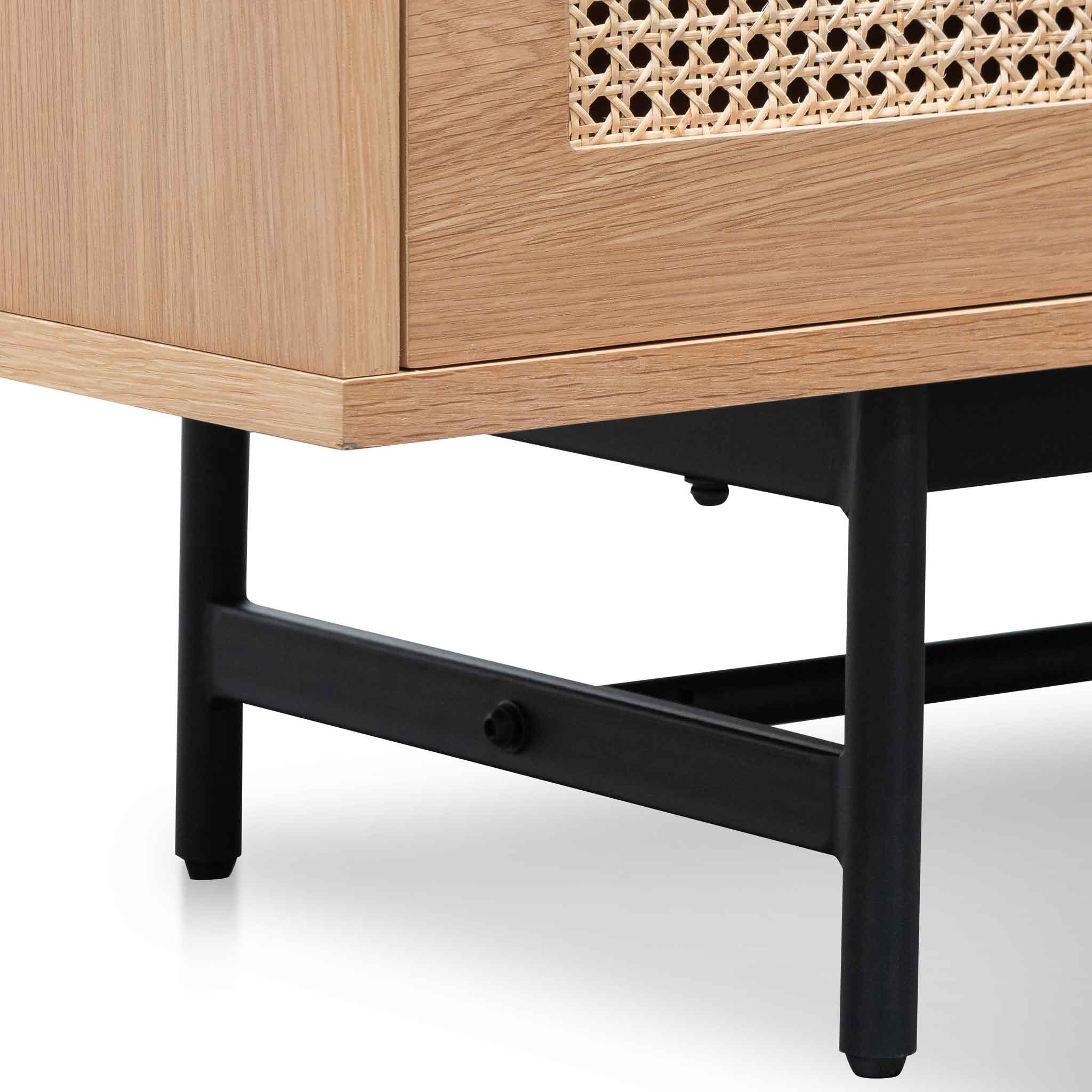 CTV6406-KD 2m Natural Oak TV Entertainment Unit - Rattan Doors - Image 9