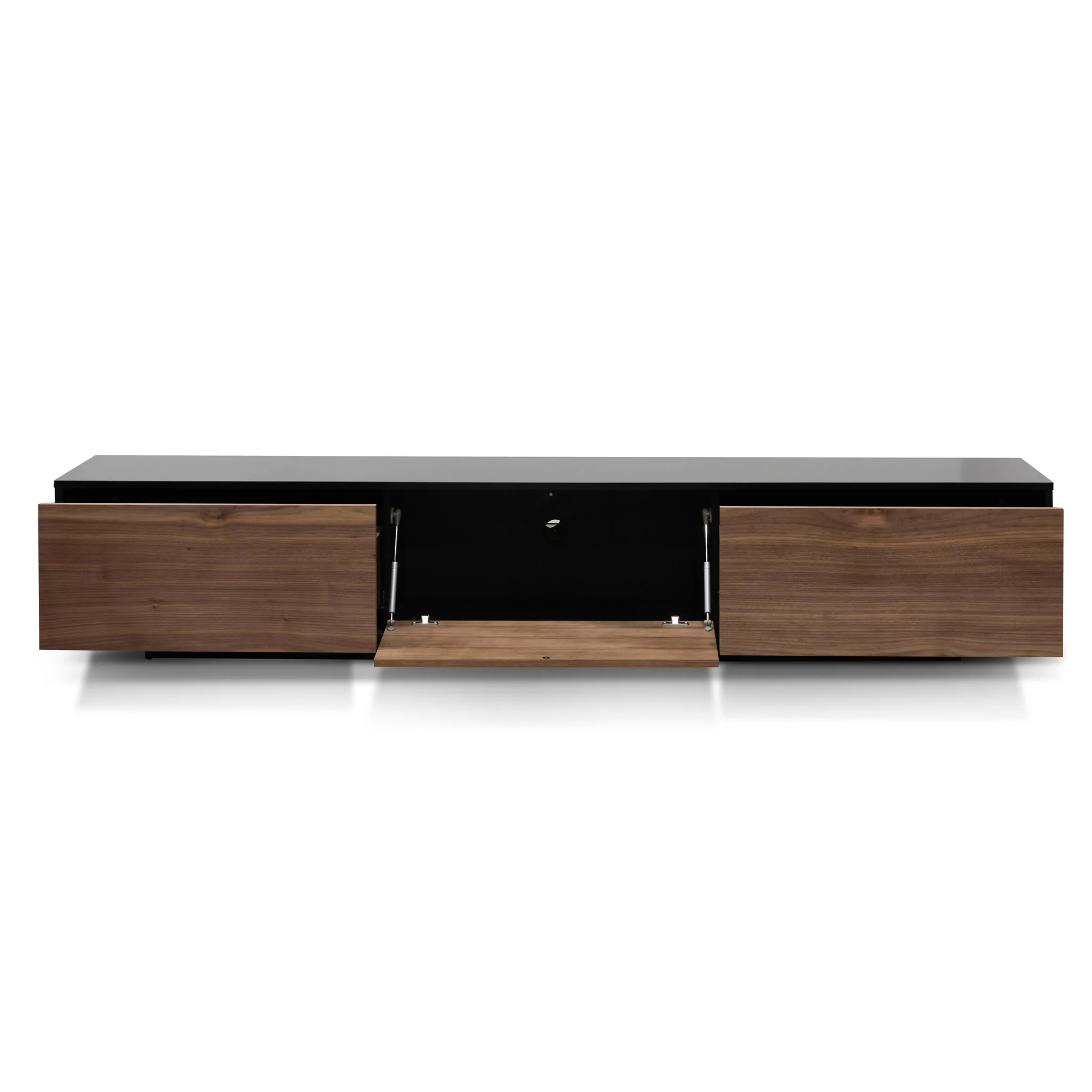 CTV6600-BB 2.3m Wooden Entertainment Unit - Black with Walnut Drawers - Image 3