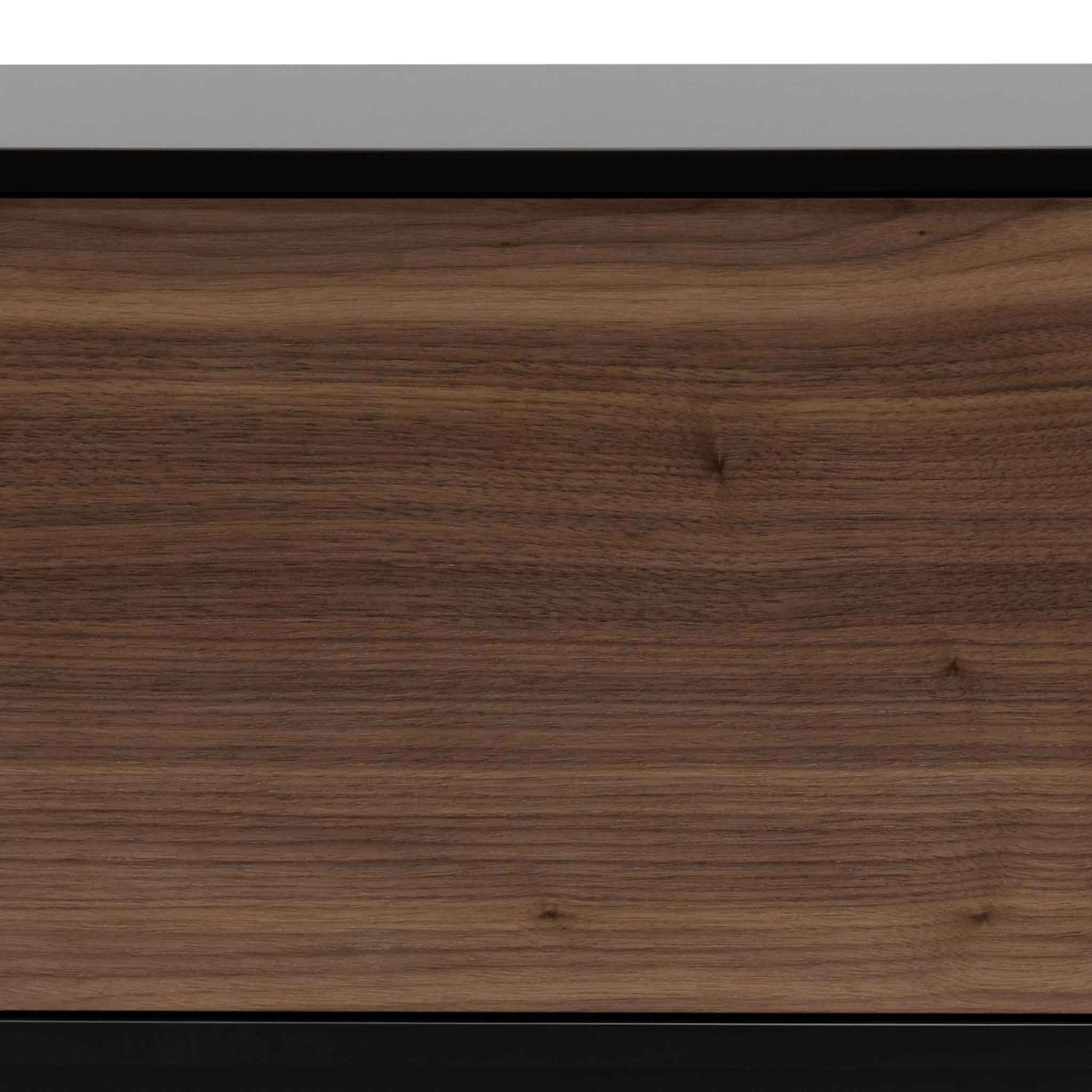 CTV6600-BB 2.3m Wooden Entertainment Unit - Black with Walnut Drawers - Image 6