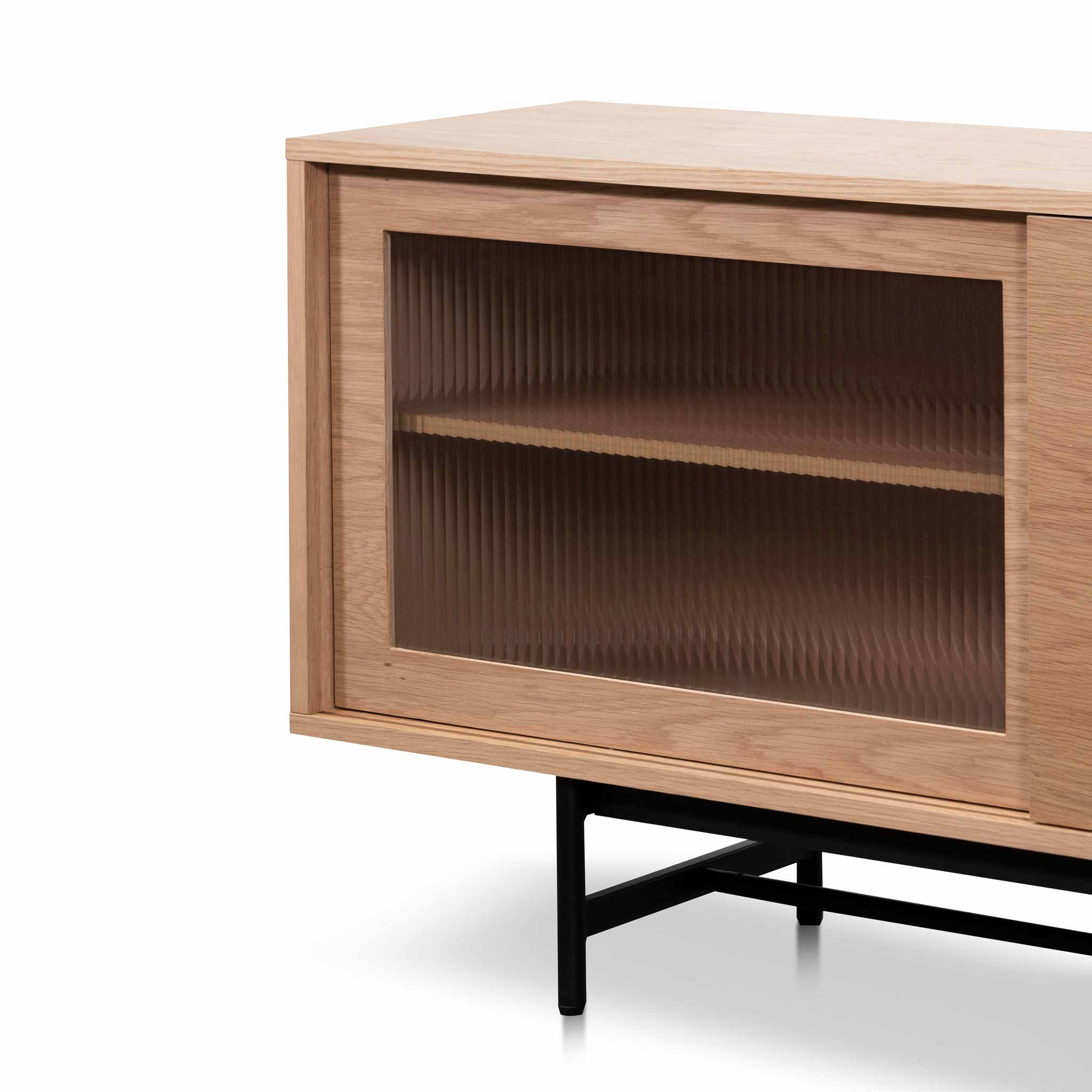 CTV6634-KD 2.1m Wooden Entertainment TV Unit - Natural with Flute Glass Door - Image 10
