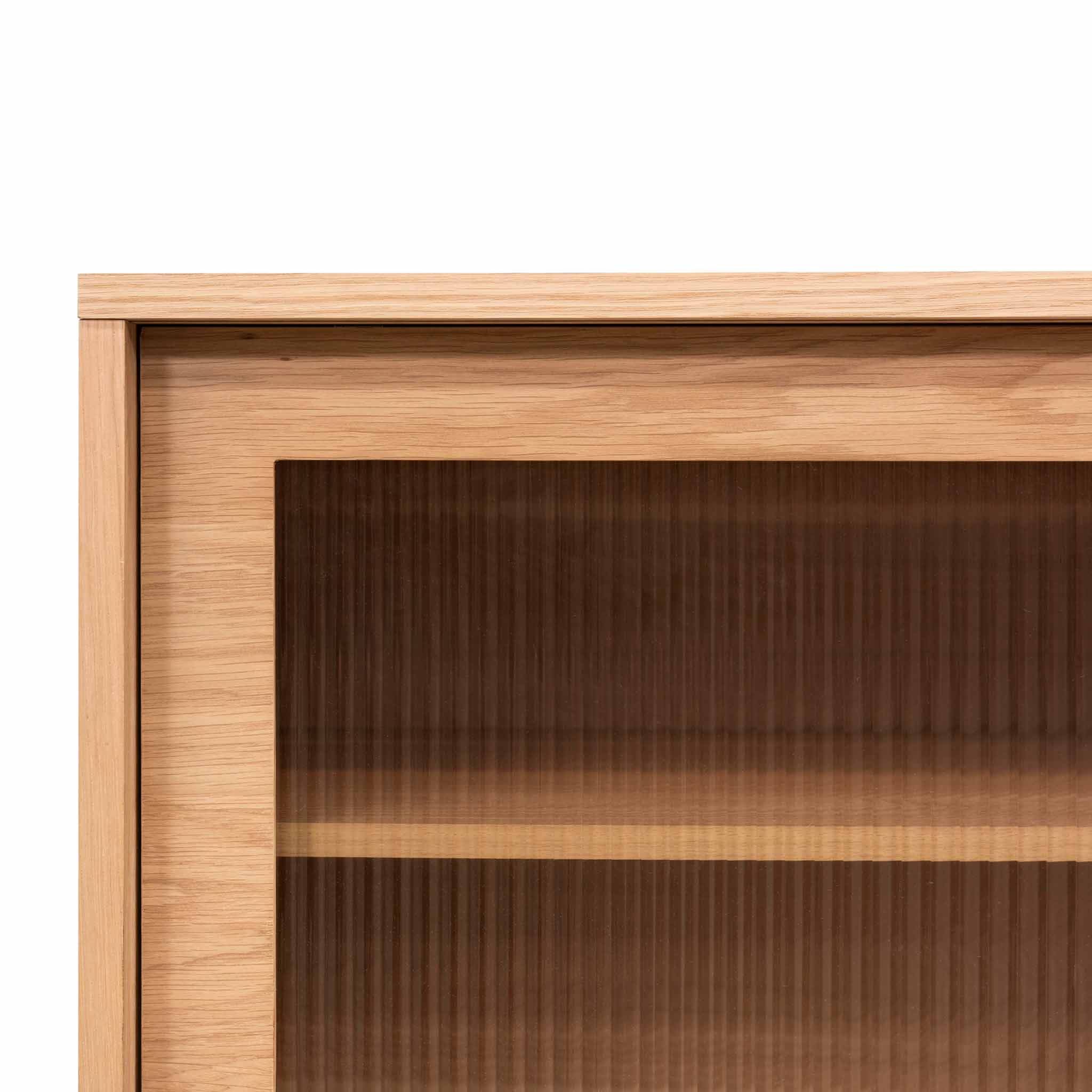 CTV6634-KD 2.1m Wooden Entertainment TV Unit - Natural with Flute Glass Door - Image 8