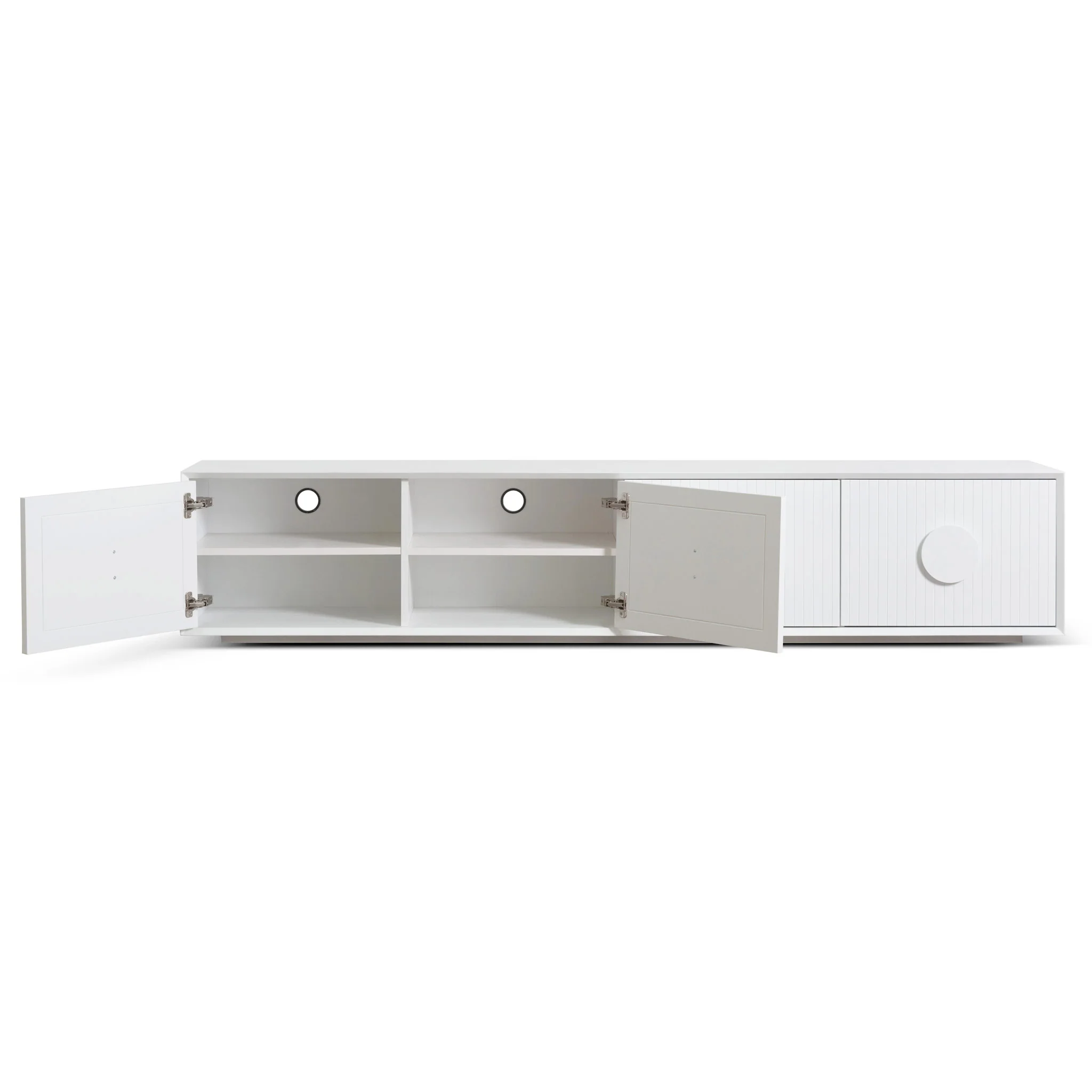 CTV6696-CN 2.3m Wooden Entertainment TV Unit - White - Image 5