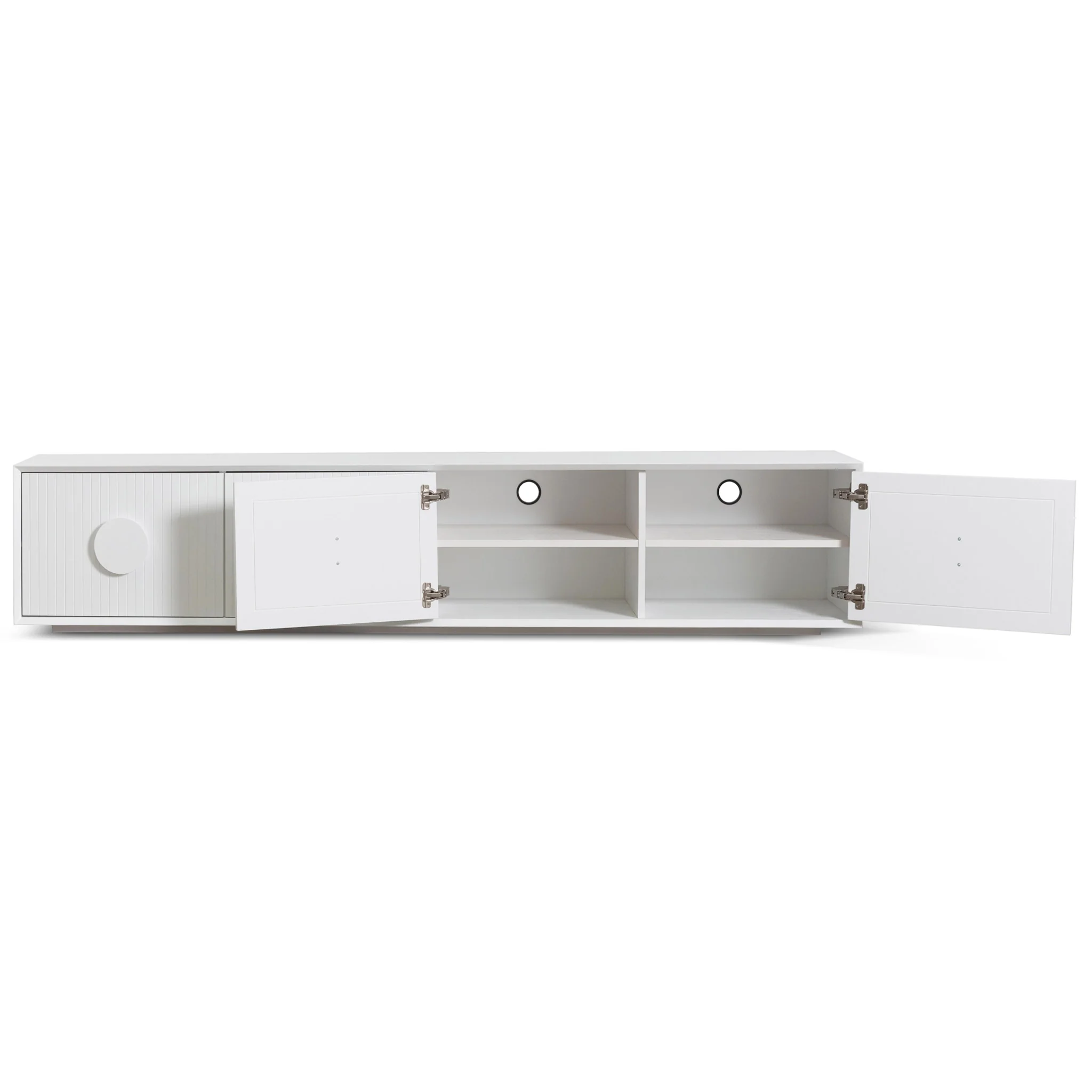 CTV6696-CN 2.3m Wooden Entertainment TV Unit - White - Image 6