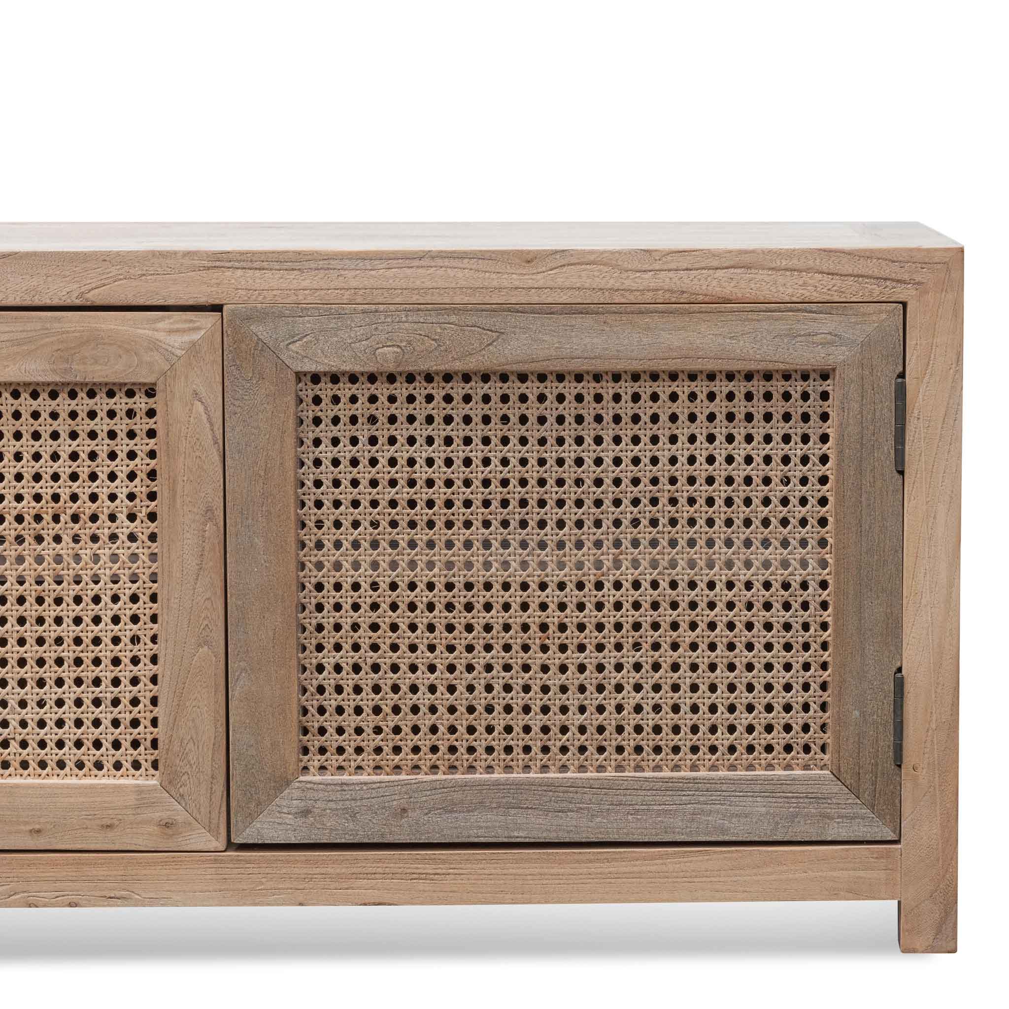CTV6700 2m TV Entertainment Unit - Natural with Rattan Doors - Image 10
