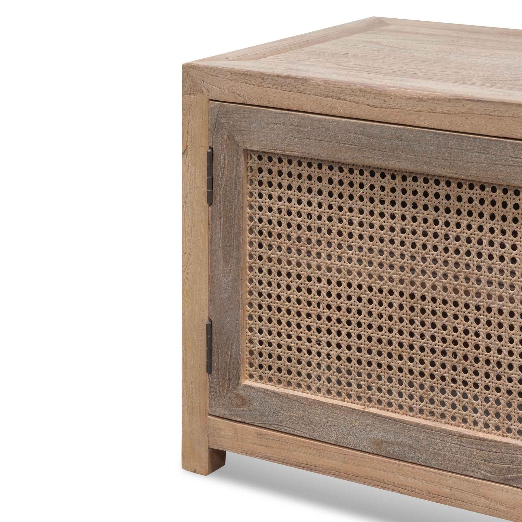 CTV6700 2m TV Entertainment Unit - Natural with Rattan Doors - Image 4