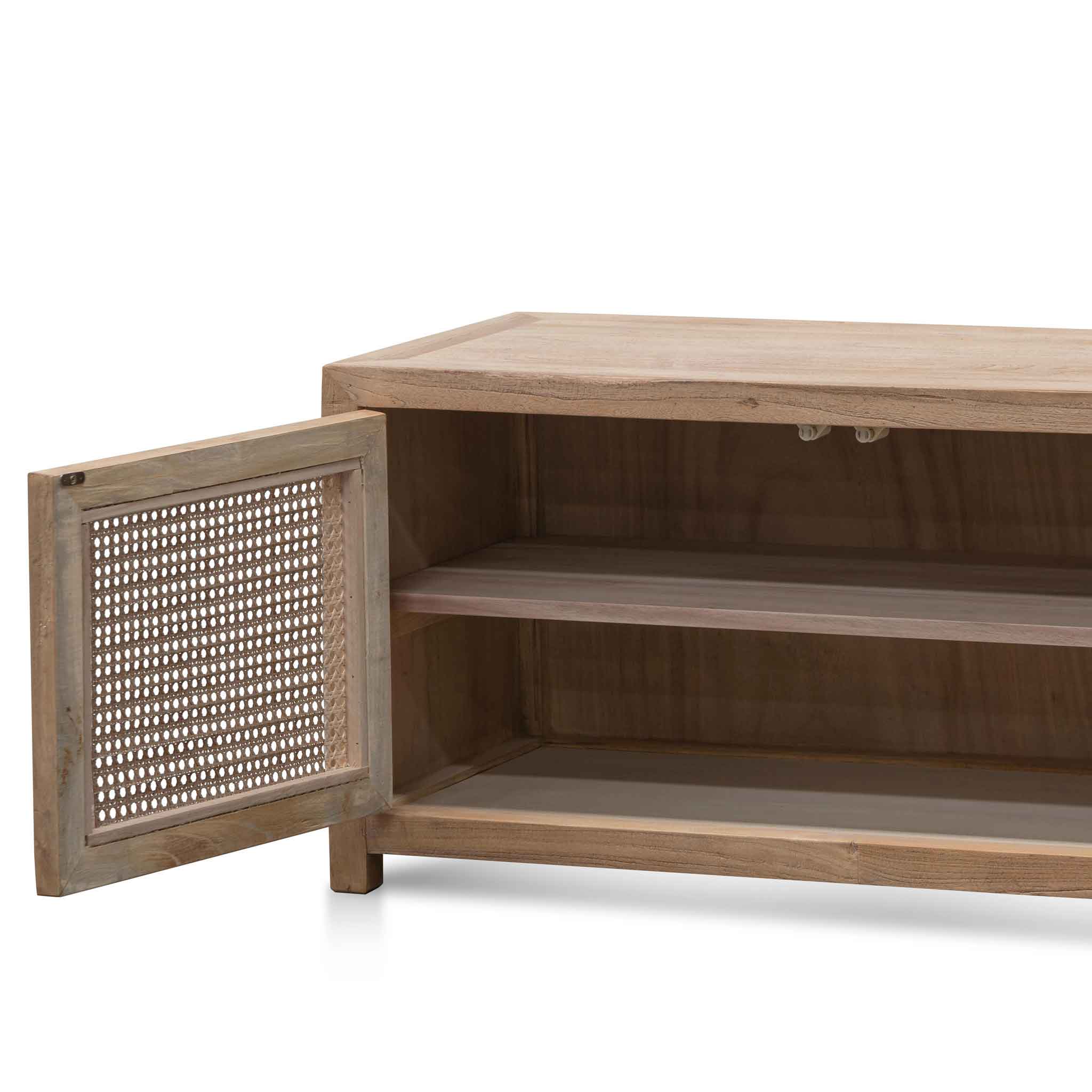 CTV6700 2m TV Entertainment Unit - Natural with Rattan Doors - Image 5