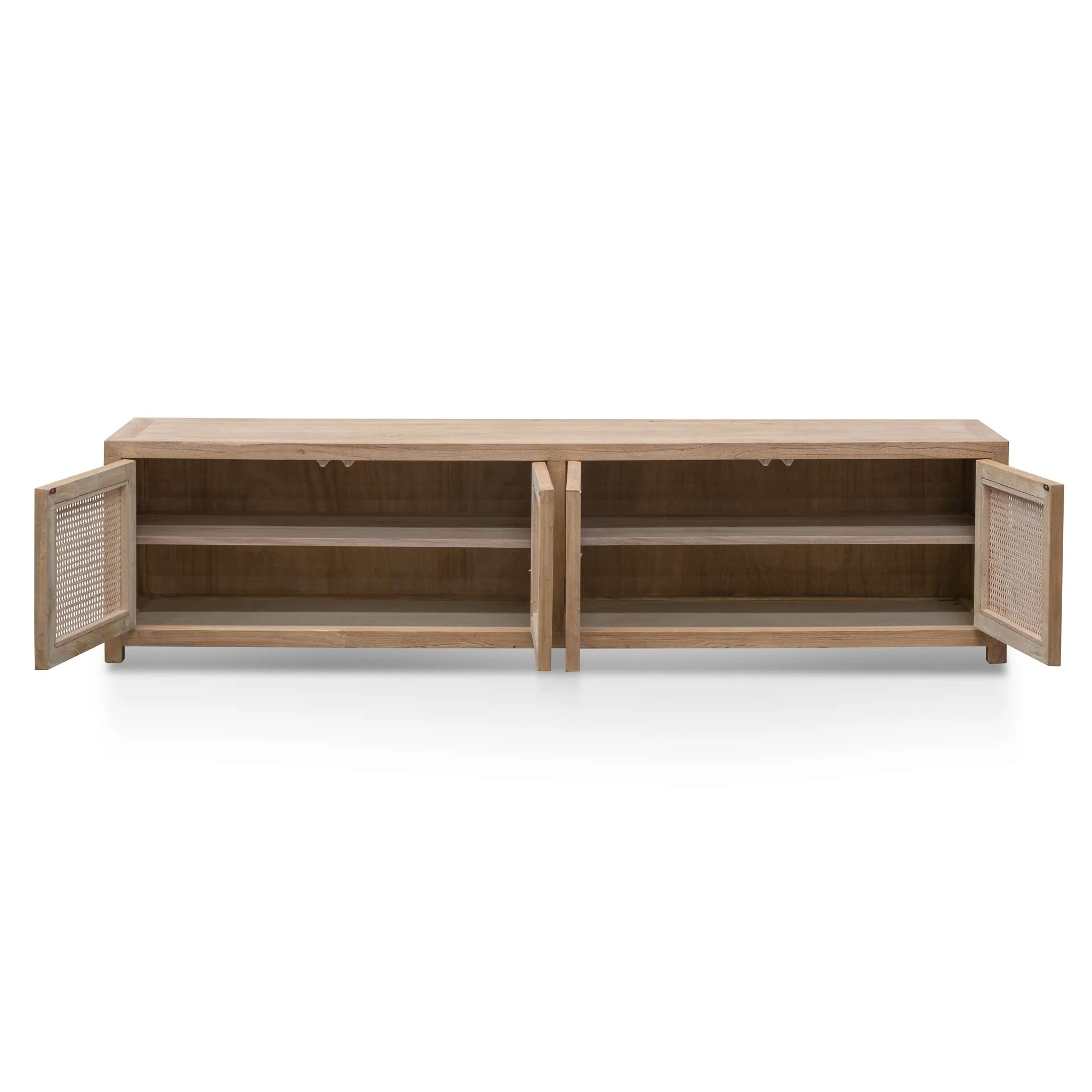 CTV6700 2m TV Entertainment Unit - Natural with Rattan Doors - Image 6