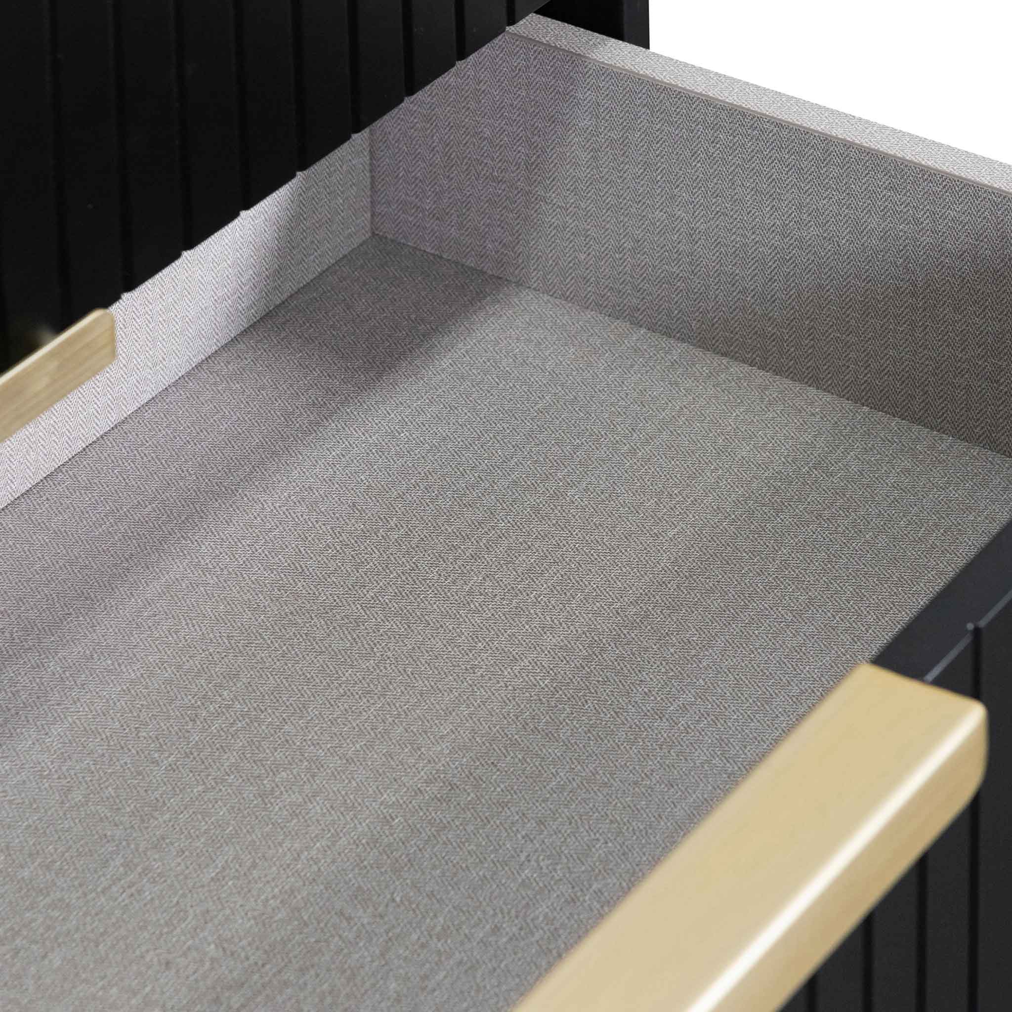CTV6736-IG Matte Black TV Entertainment Unit - Brass Legs and Handle - Image 5