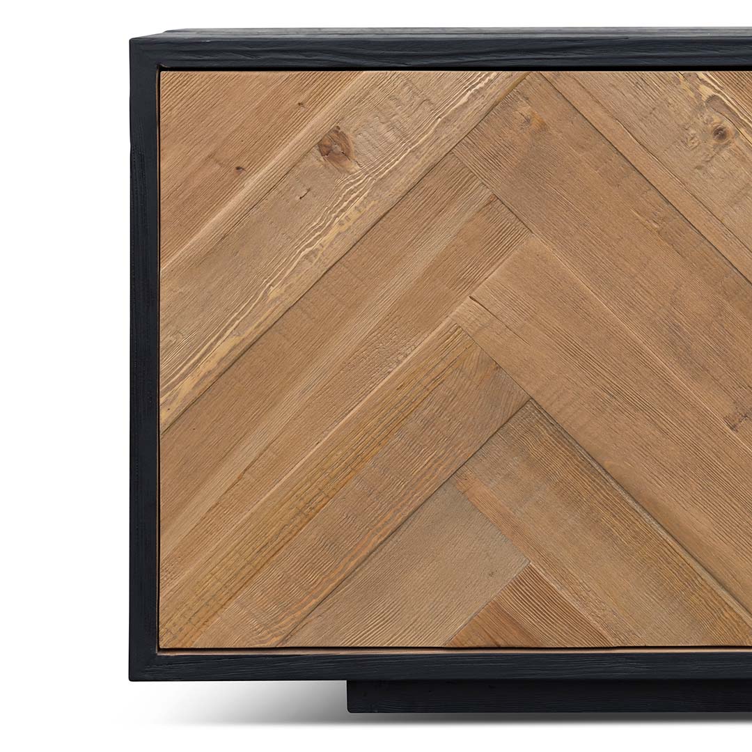 CTV6754-NI 2.1m Wooden TV Entertainment Unit - Natural - Rustic Black - Image 6