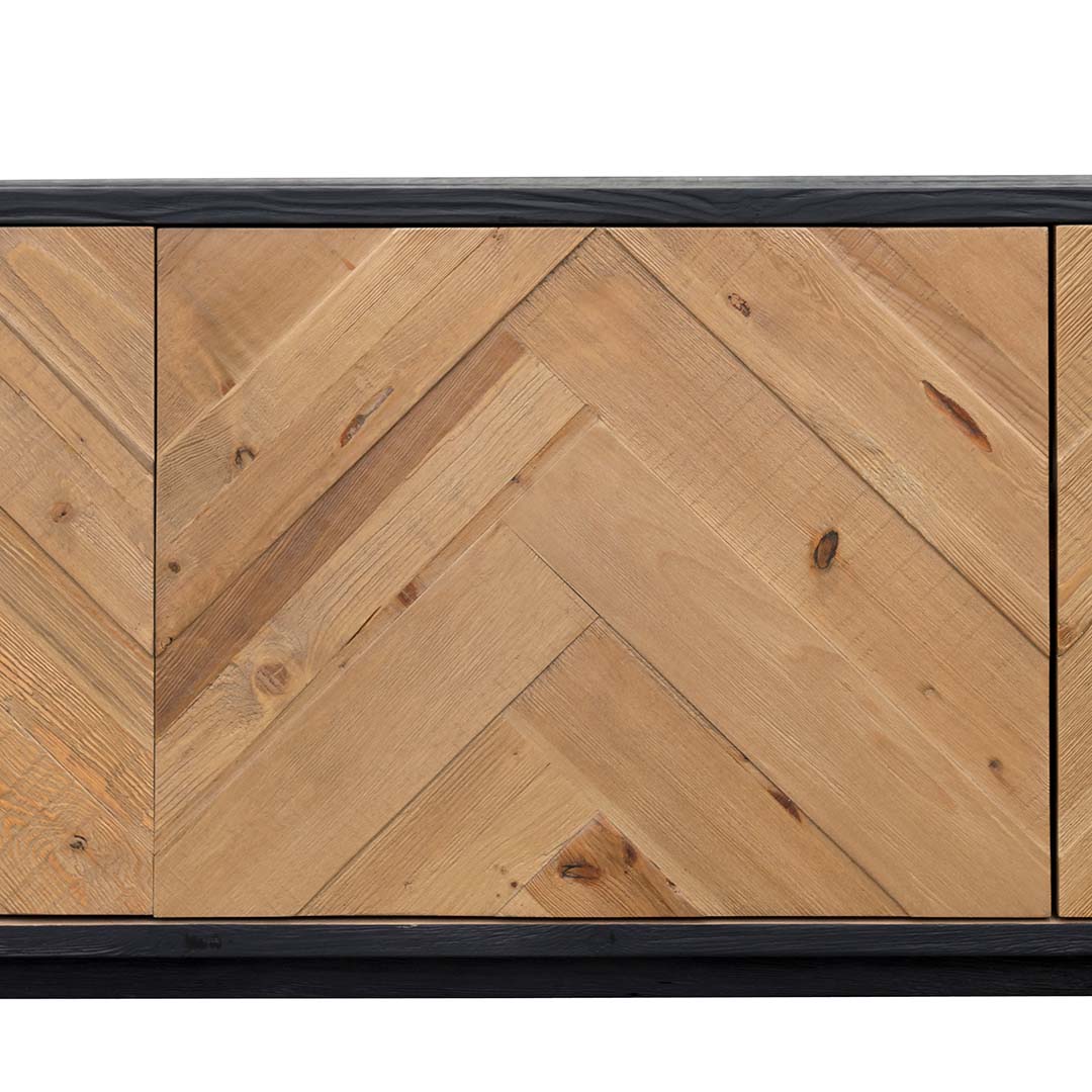 CTV6754-NI 2.1m Wooden TV Entertainment Unit - Natural - Rustic Black - Image 7