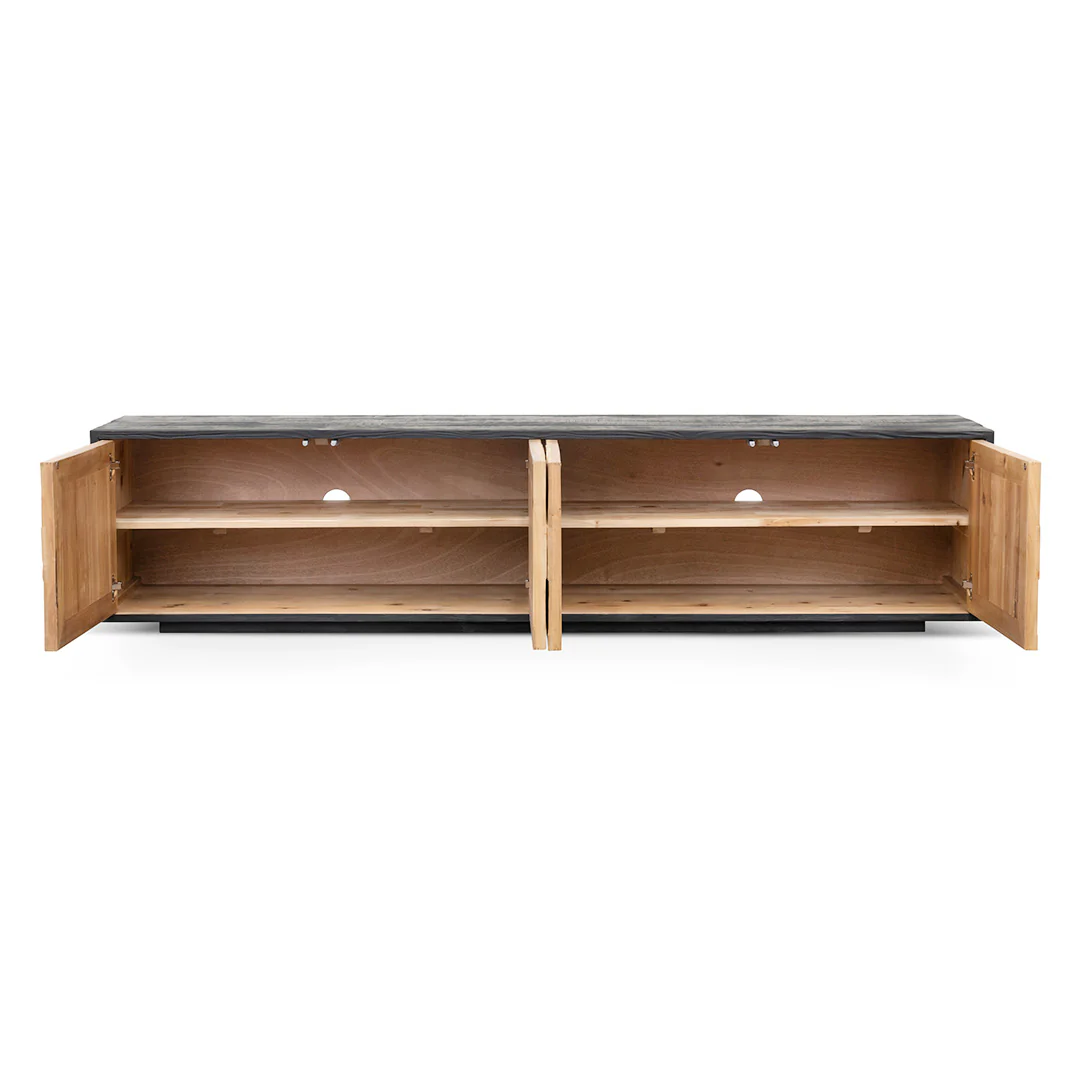 CTV6754-NI 2.1m Wooden TV Entertainment Unit - Natural - Rustic Black - Image 8