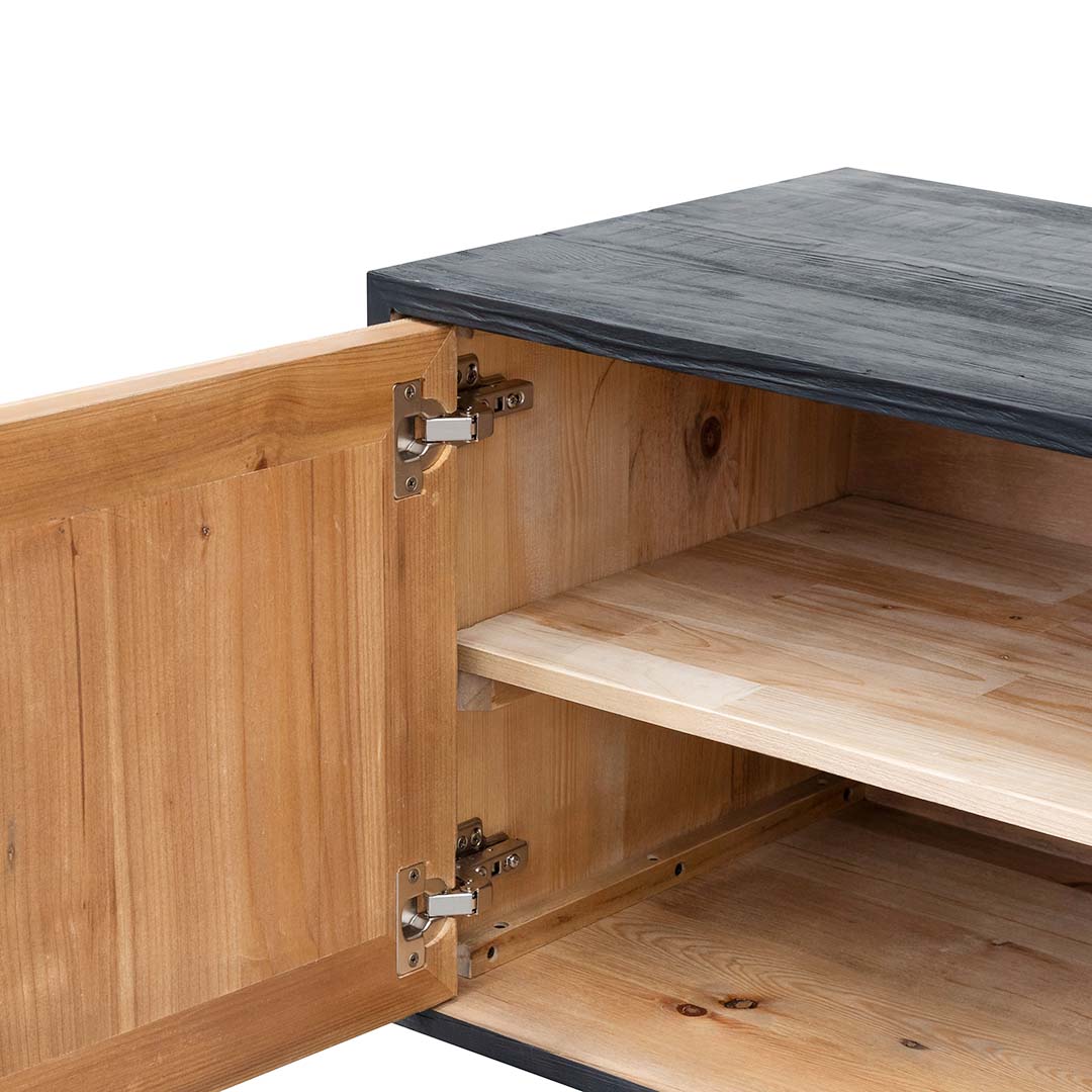CTV6754-NI 2.1m Wooden TV Entertainment Unit - Natural - Rustic Black - Image 9