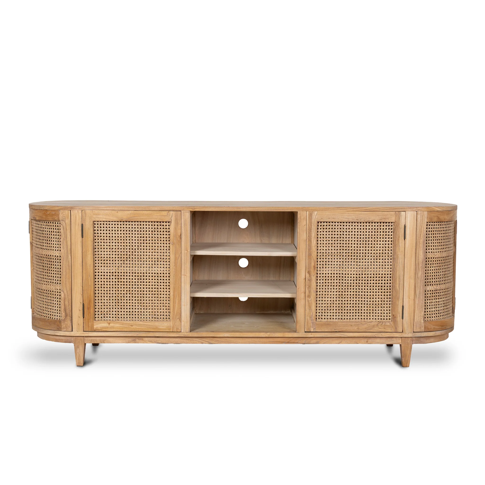 CDT6768 2.1m Sideboard Unit - Natural with Rattan Doors - Image 2