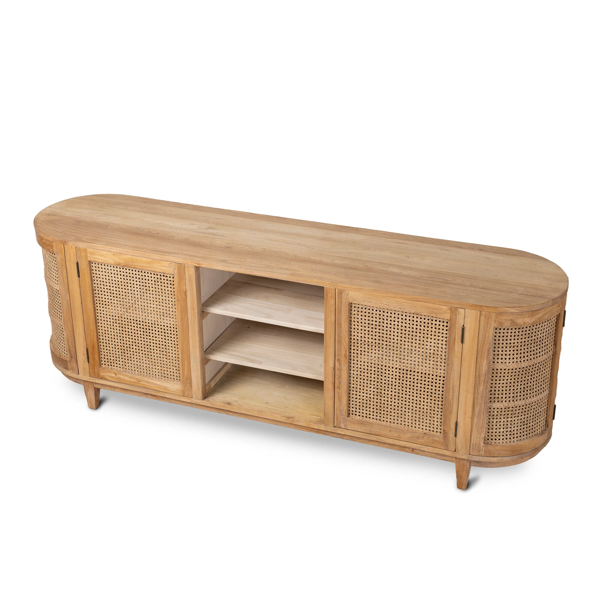 CDT6768 2.1m Sideboard Unit - Natural with Rattan Doors - Image 3