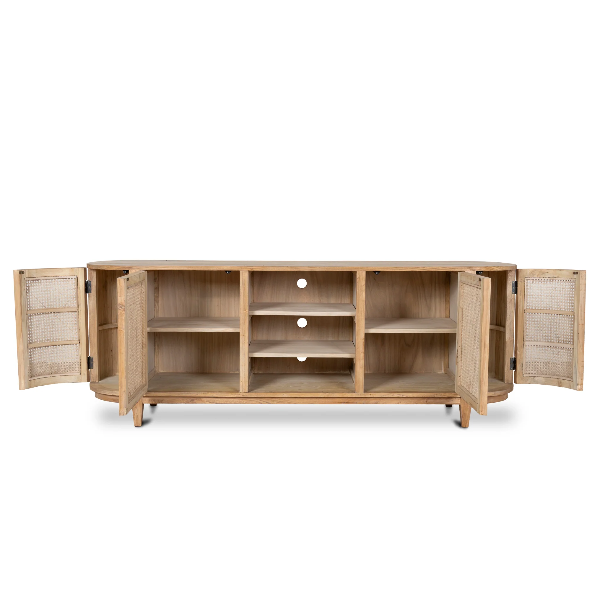 CDT6768 2.1m Sideboard Unit - Natural with Rattan Doors - Image 6