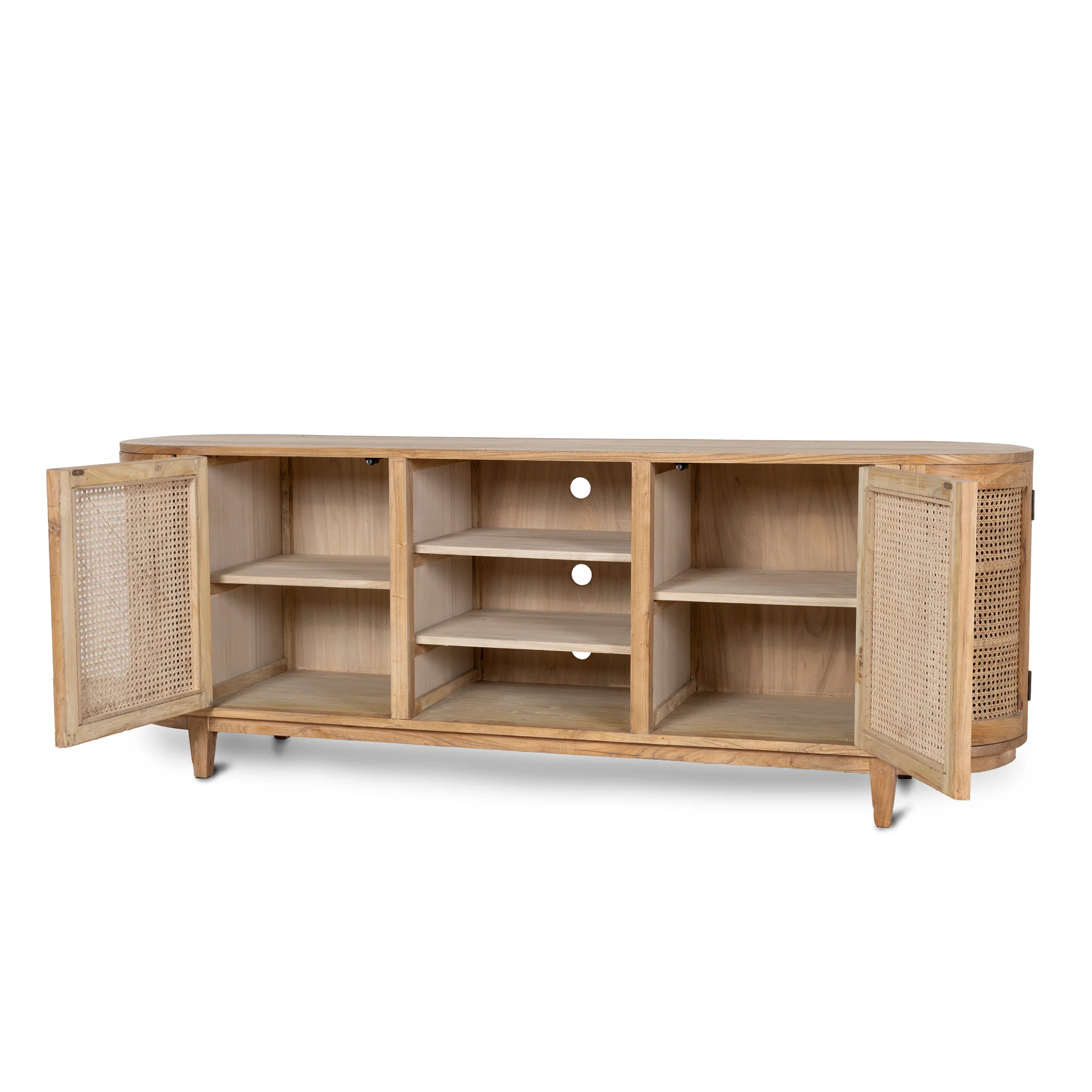 CDT6768 2.1m Sideboard Unit - Natural with Rattan Doors - Image 7