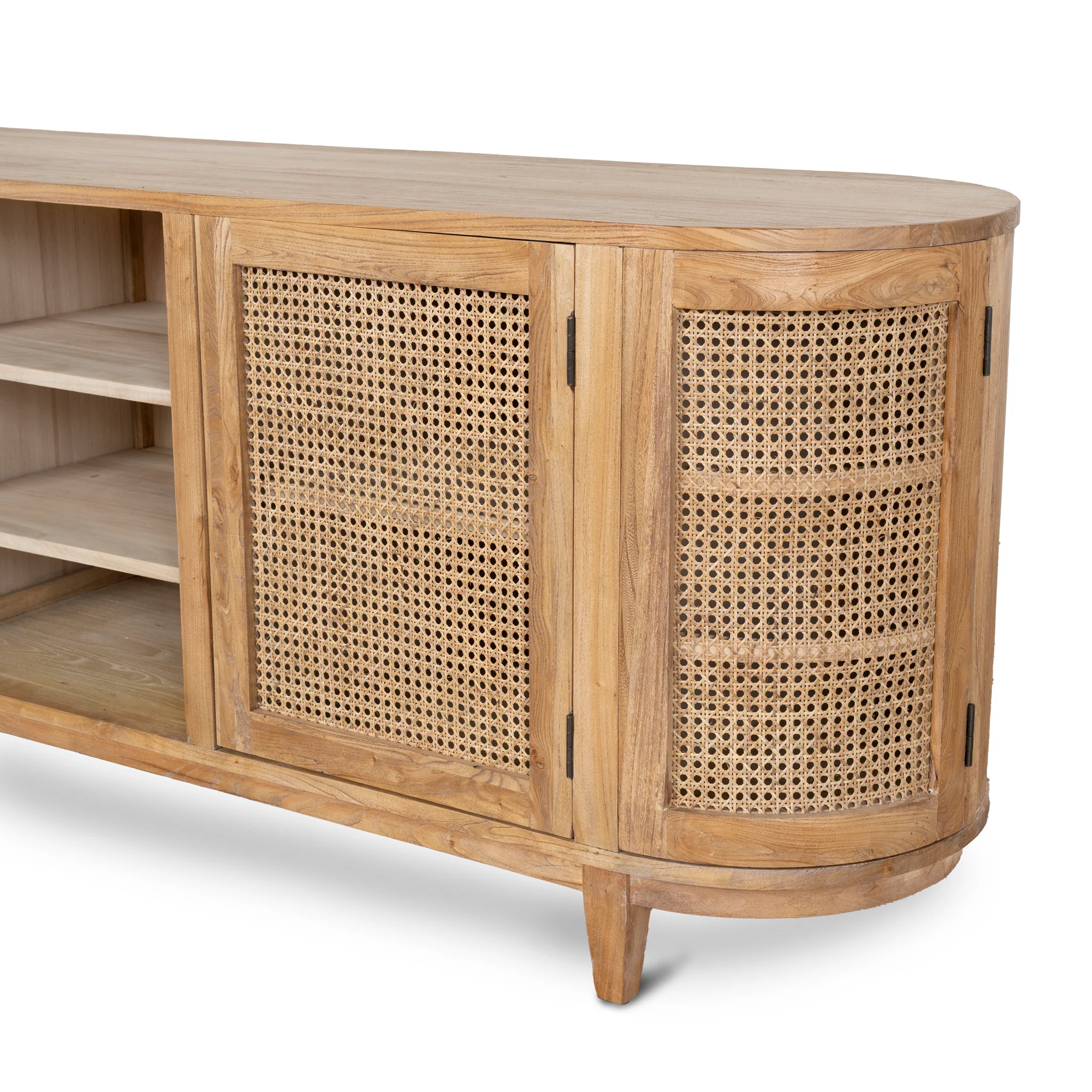 CDT6768 2.1m Sideboard Unit - Natural with Rattan Doors - Image 8