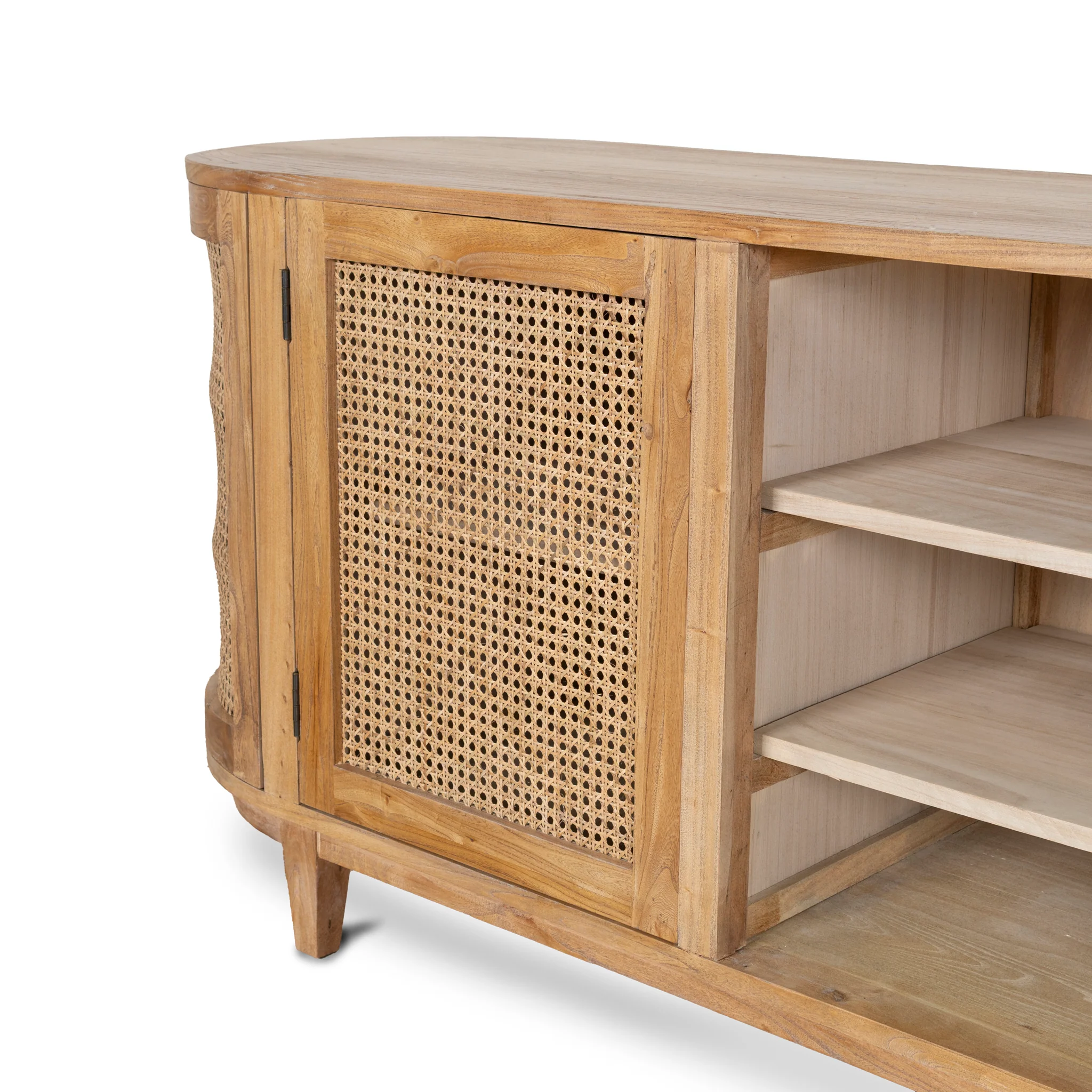 CDT6768 2.1m Sideboard Unit - Natural with Rattan Doors - Image 9