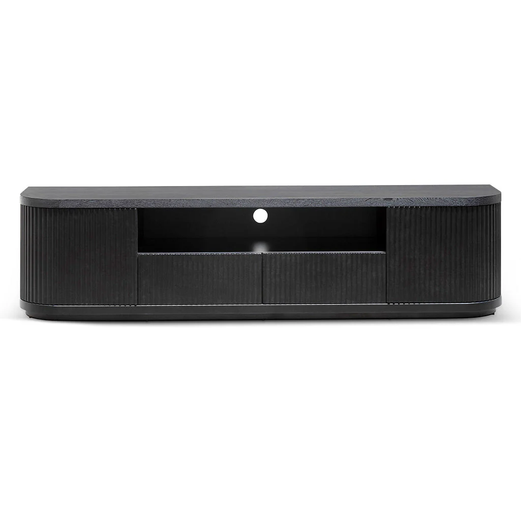 CTV6980-DW 2m Veneer Top Entertainment TV Unit - Full Black - Image 2