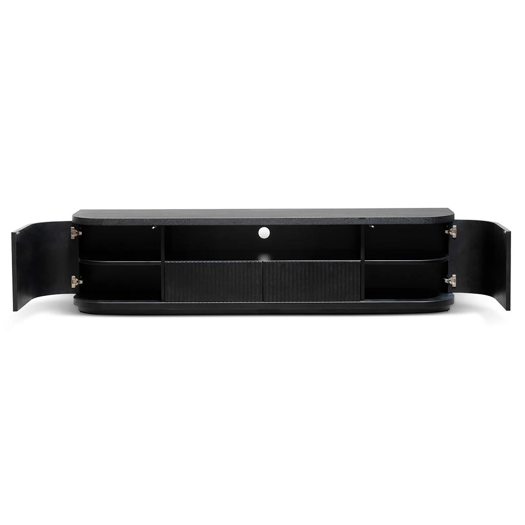 CTV6980-DW 2m Veneer Top Entertainment TV Unit - Full Black - Image 3