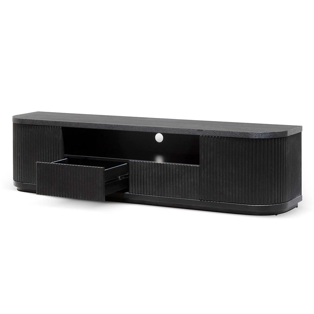 CTV6980-DW 2m Veneer Top Entertainment TV Unit - Full Black - Image 4