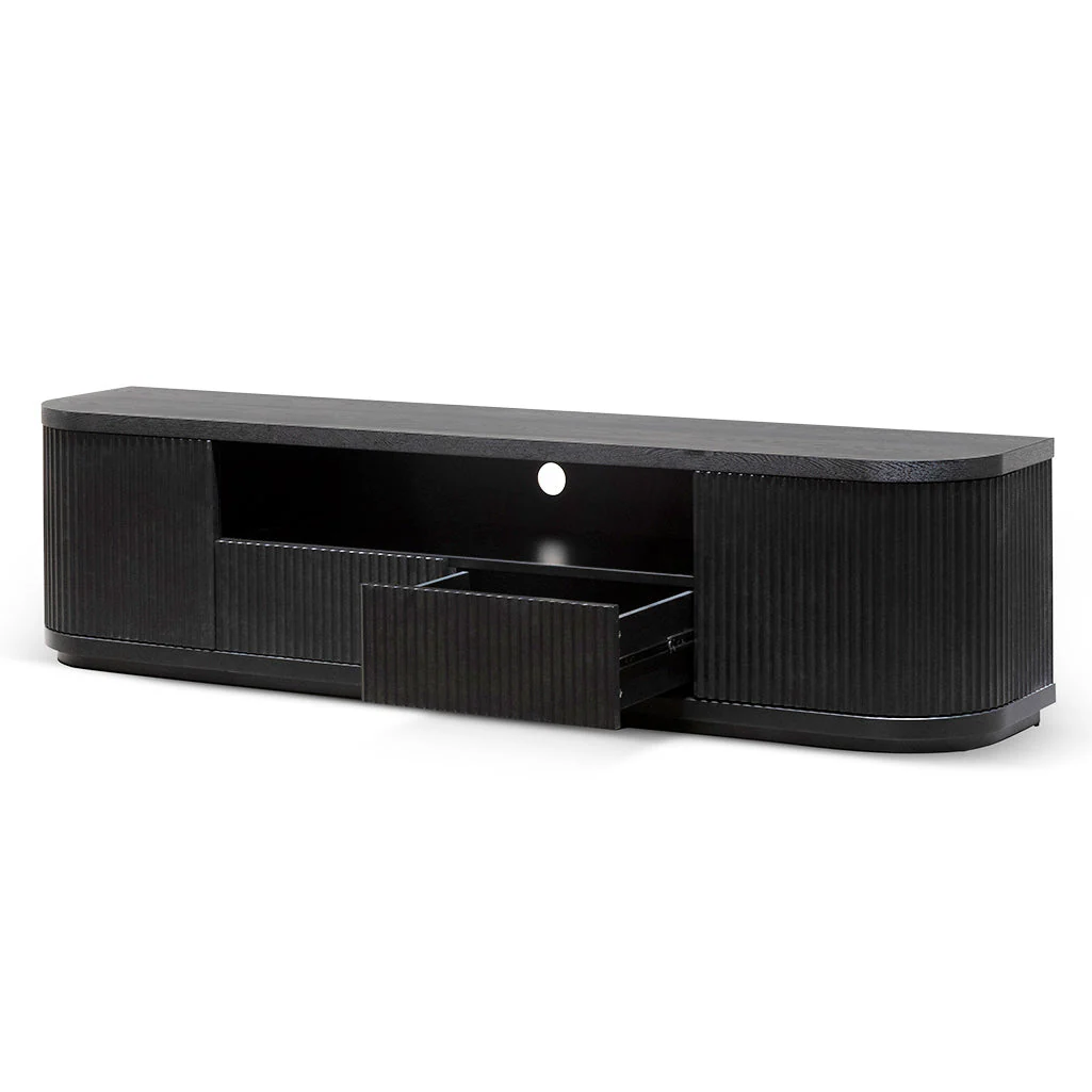 CTV6980-DW 2m Veneer Top Entertainment TV Unit - Full Black - Image 5