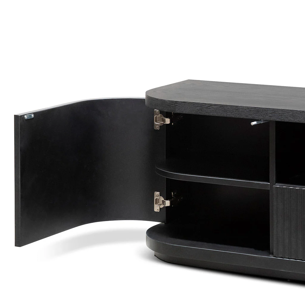 CTV6980-DW 2m Veneer Top Entertainment TV Unit - Full Black - Image 6