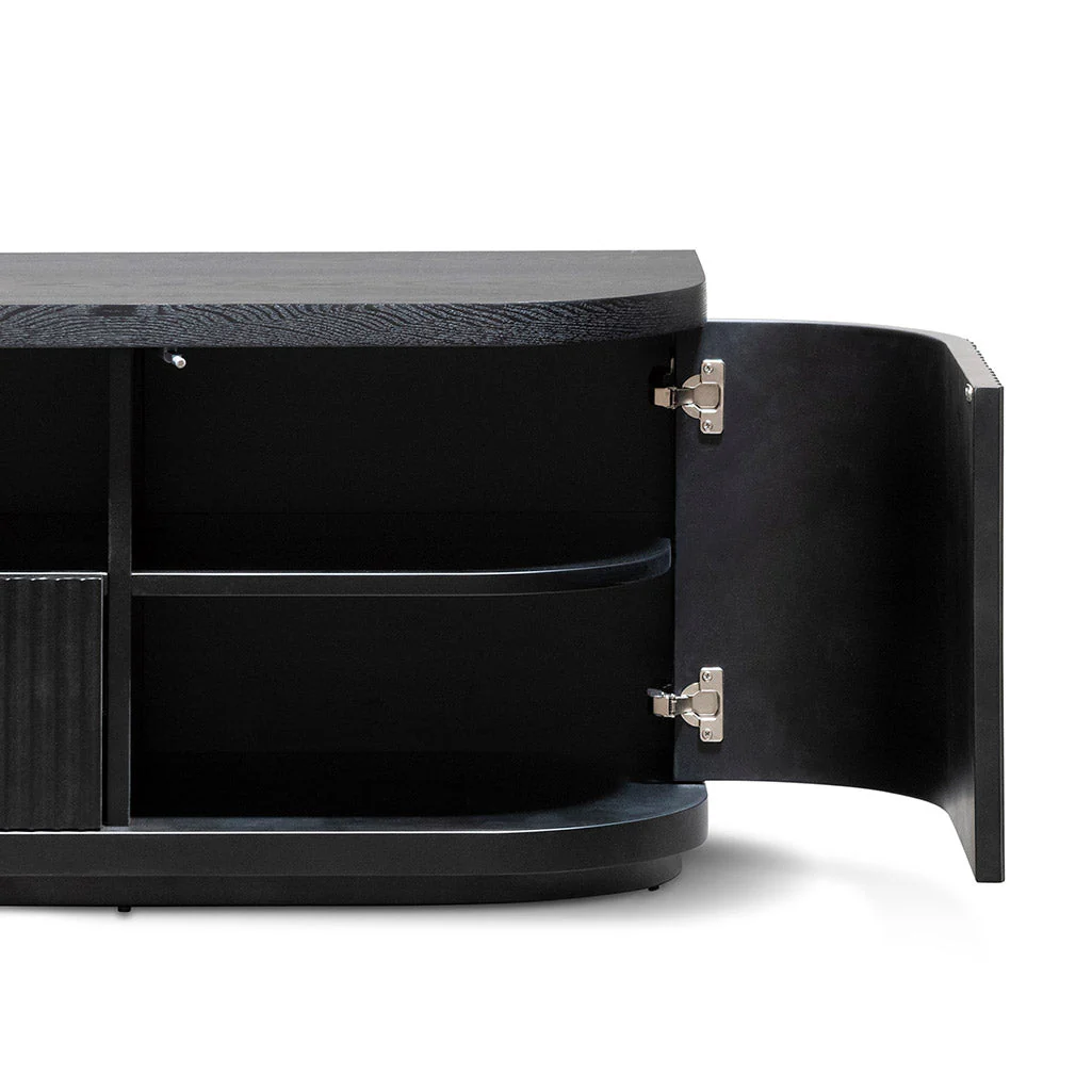 CTV6980-DW 2m Veneer Top Entertainment TV Unit - Full Black - Image 7