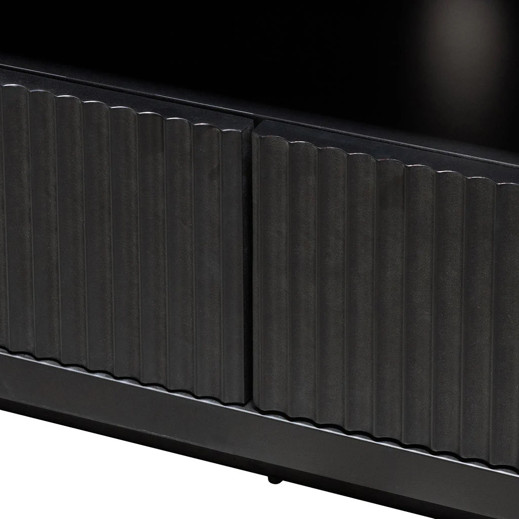 CTV6980-DW 2m Veneer Top Entertainment TV Unit - Full Black - Image 8